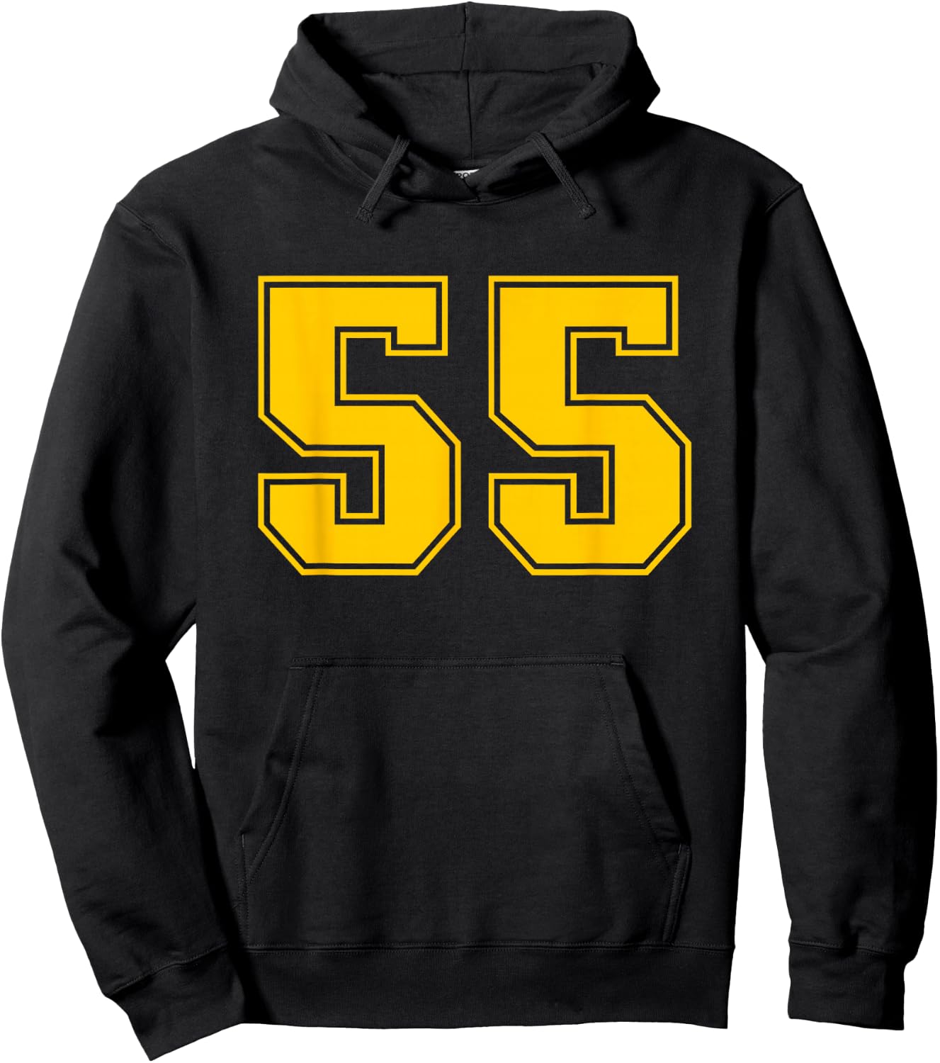 Yellow Sports Team Number #55 Hoodie - Hoodie | Black