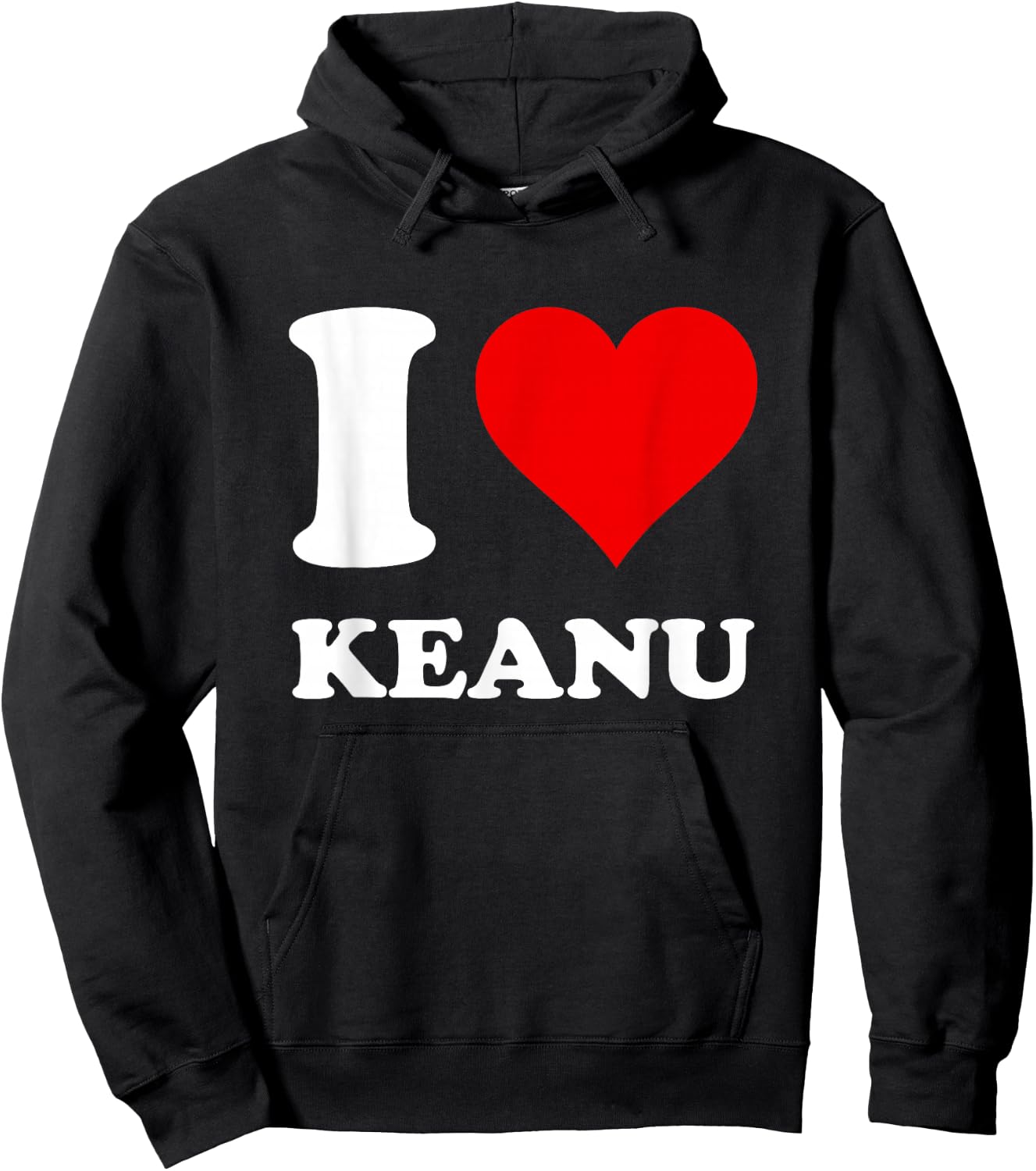 Red Heart I Love Keanu Hoodie - Hoodie | Black