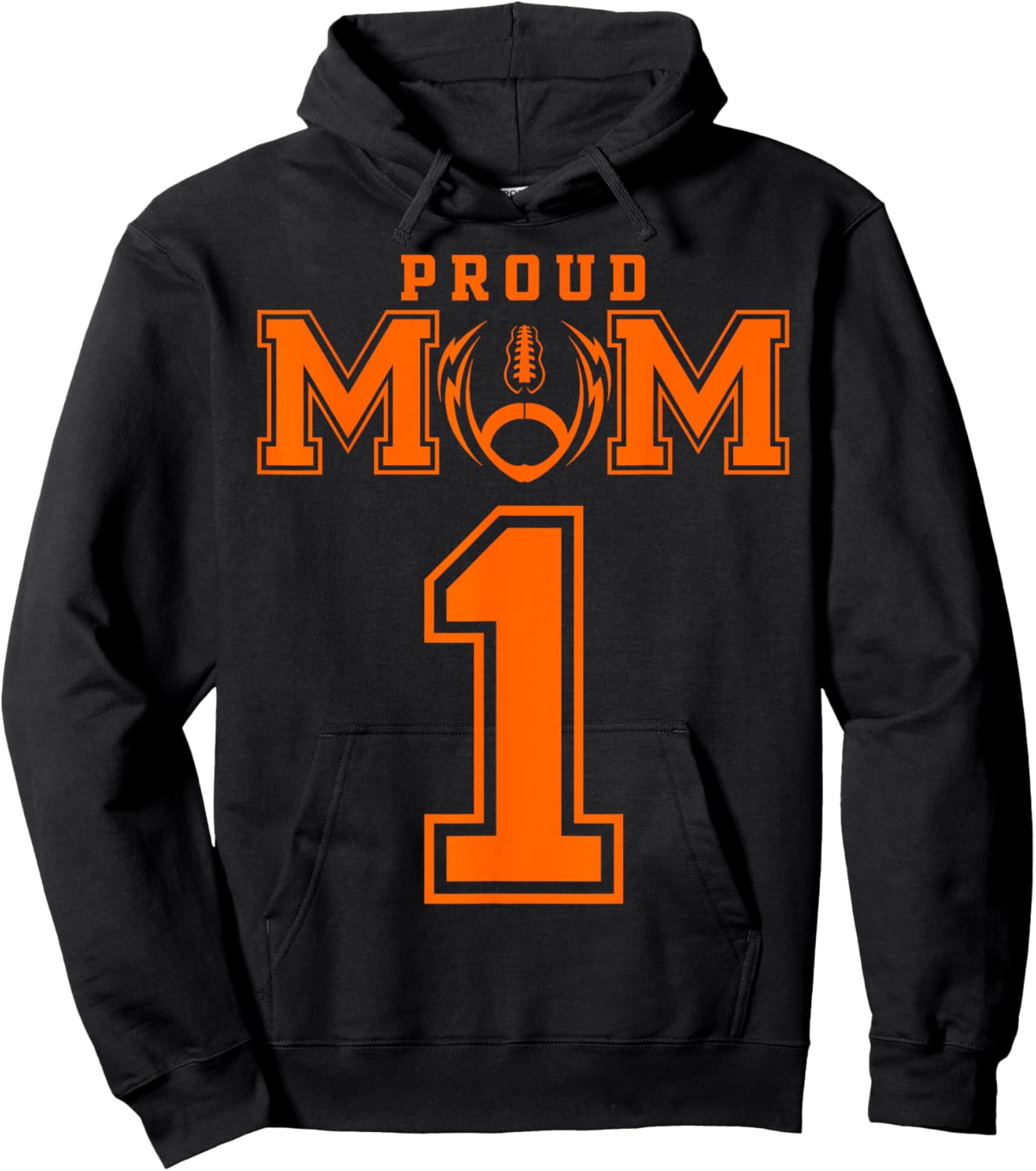 Custom Proud Football Mom Number 1 OR Personalized Hoodie - Hoodie | Black