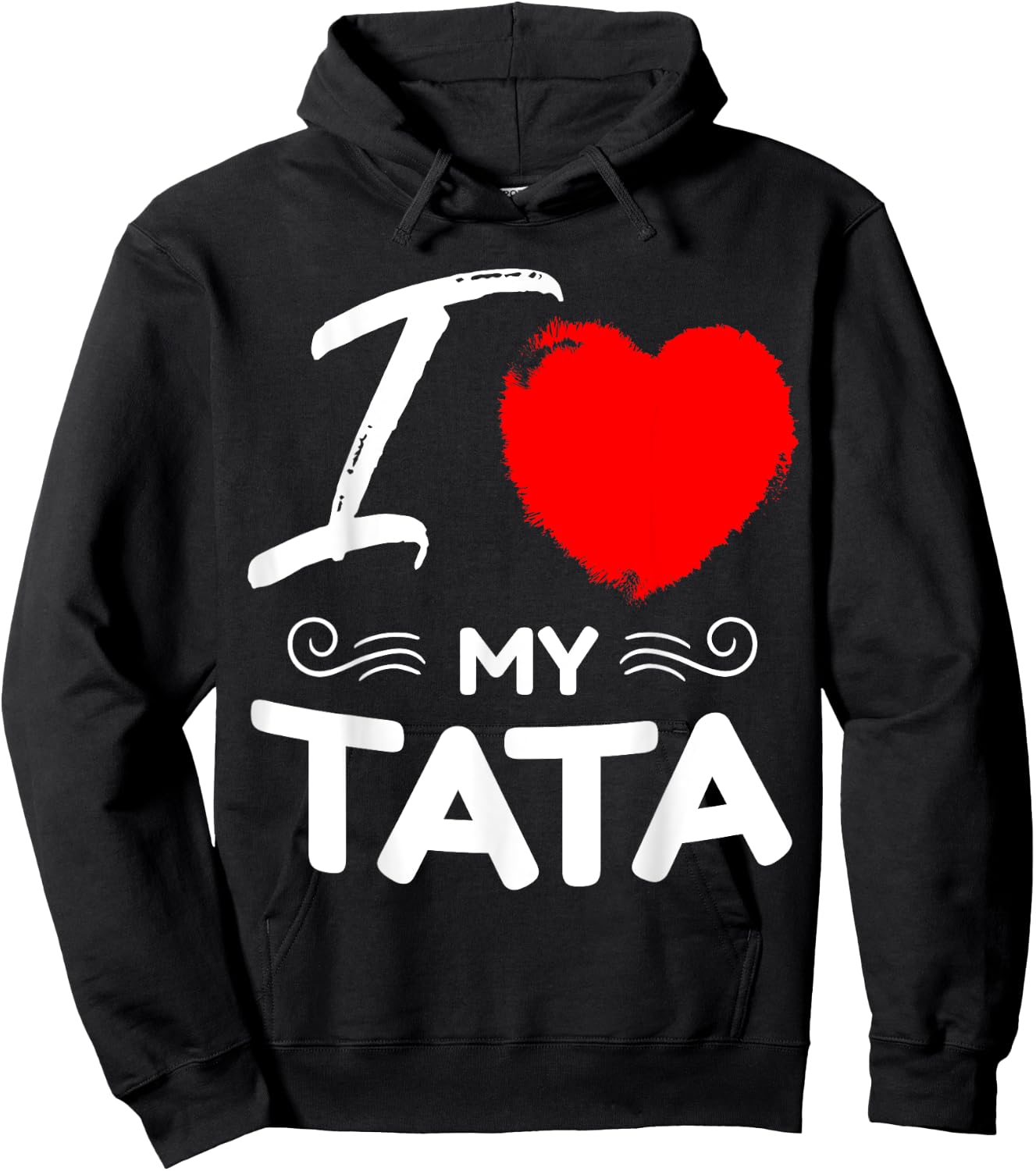 I Love My Tata Cute Mother Grandma Matching Family Party Hoodie - Hoodie | Black