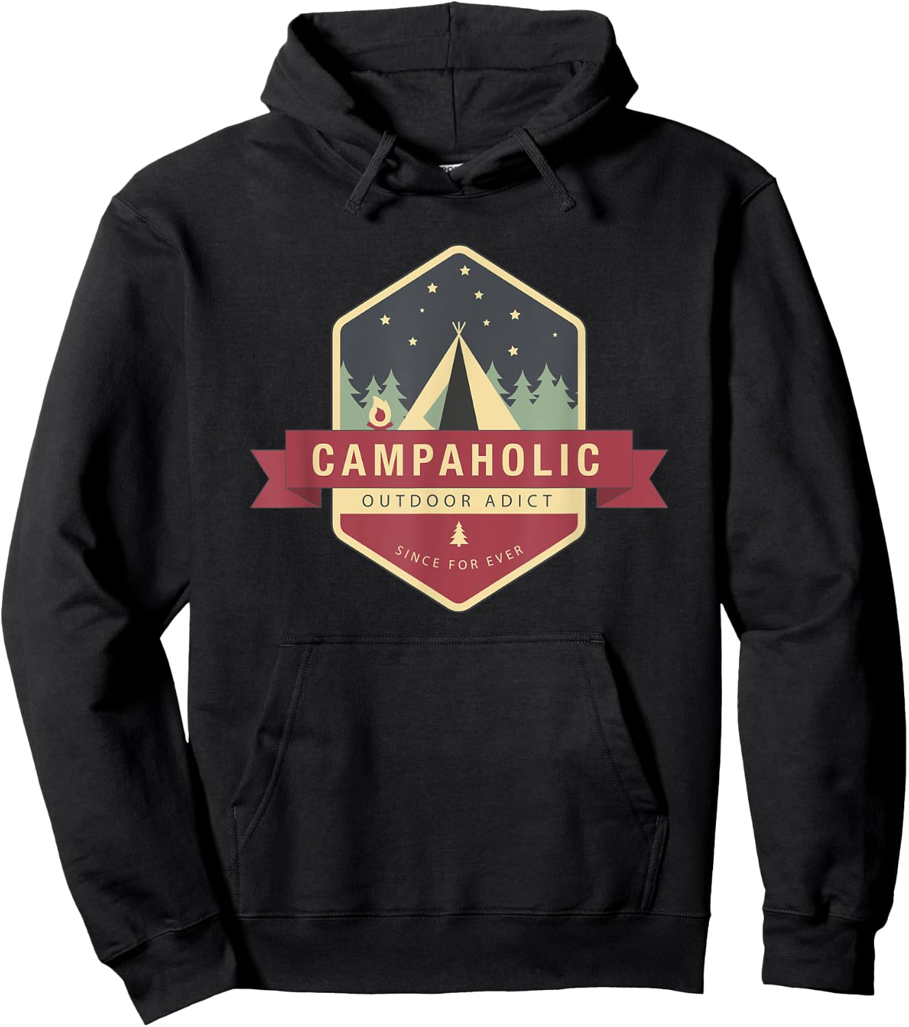 Campaholic Outdoor Addict with a tent Hoodie - Hoodie | Black