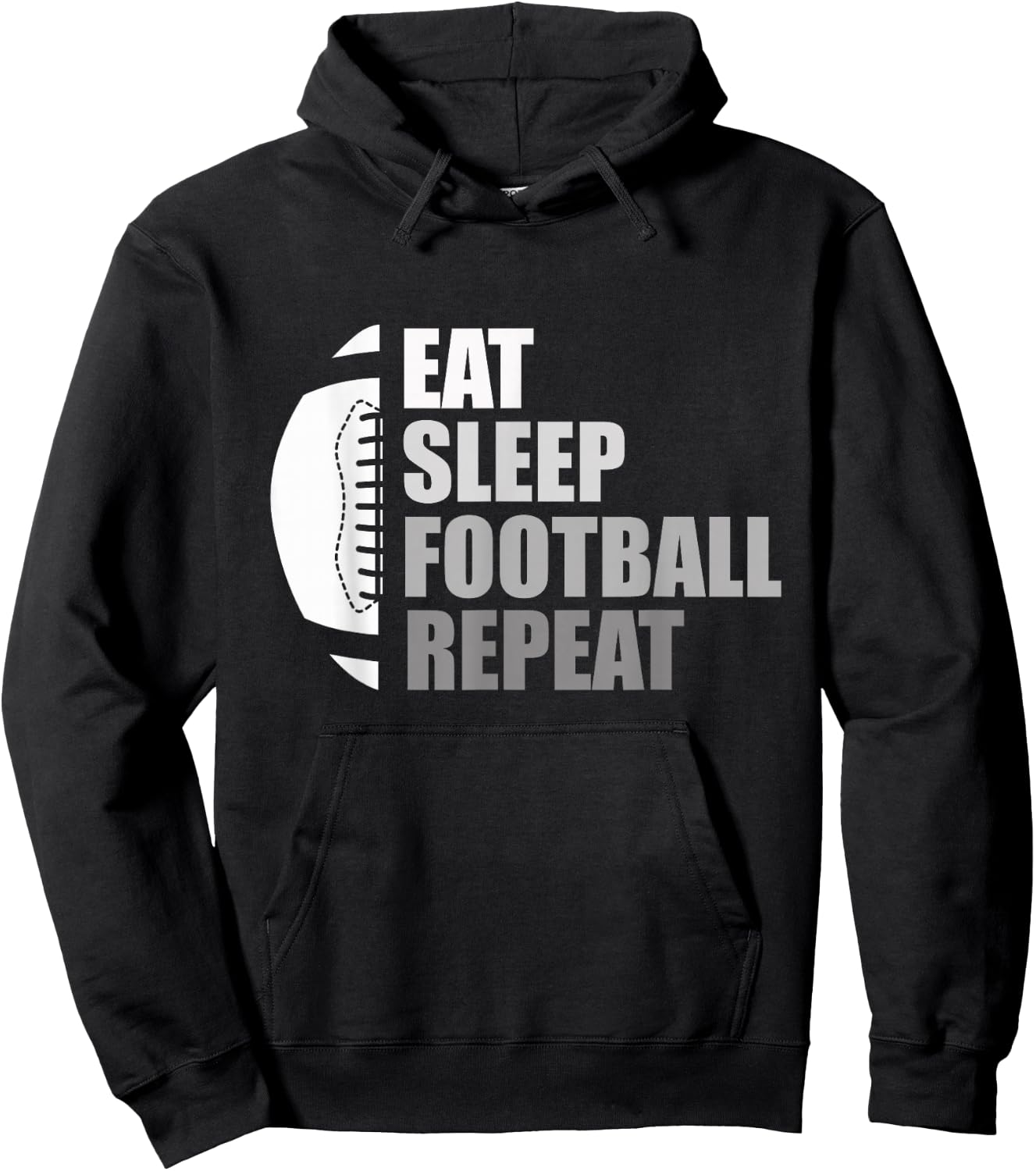 Eat Sleep Football Repeat Funny Football Hoodie - Hoodie | Black
