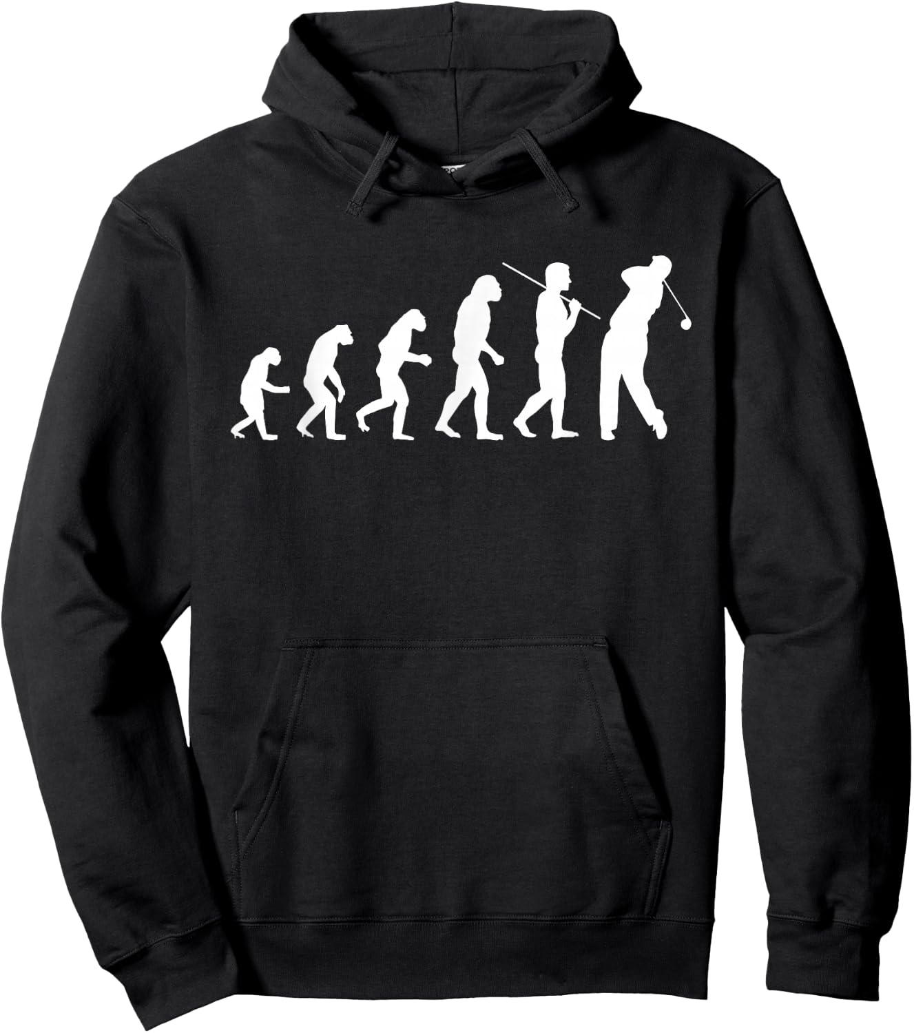 Golf Evolution From Caveman to a Golfer Hoodie - Hoodie | Black