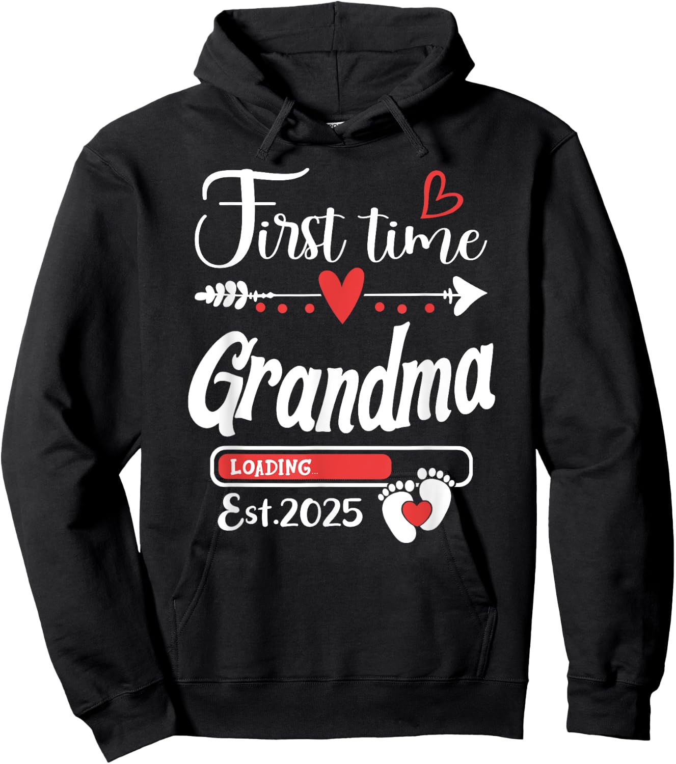 First time Grandma 2025 Soon to be Grandma, Baby Reveal Hoodie - Hoodie | Black