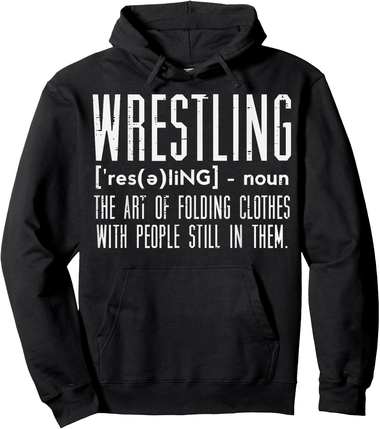 Wrestling Definition Funny Wrestler Wrestle Men Women Kids Hoodie - Hoodie | Black