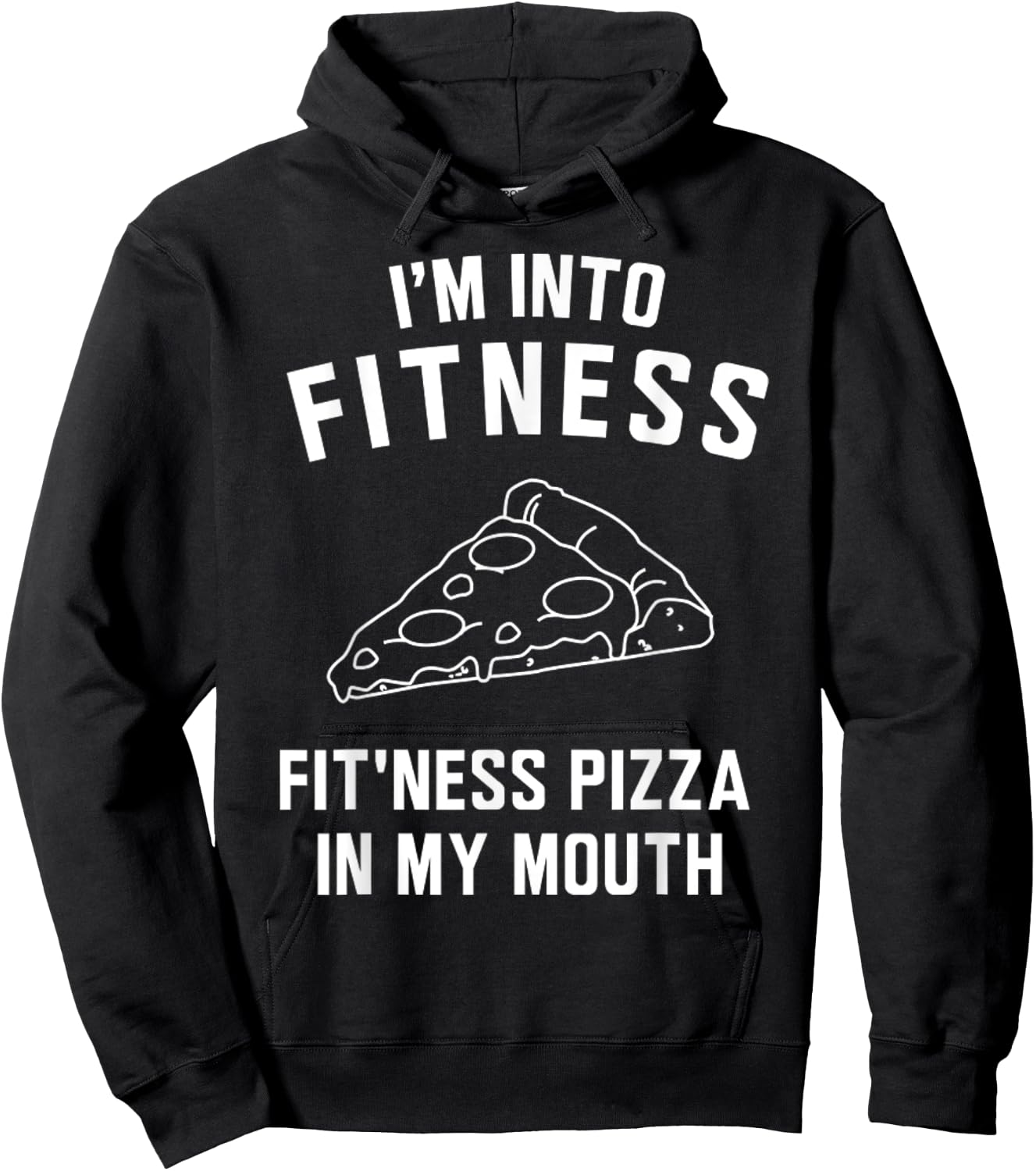 Yeah I'm Into Fitness Pizza Hoodie - Hoodie | Black
