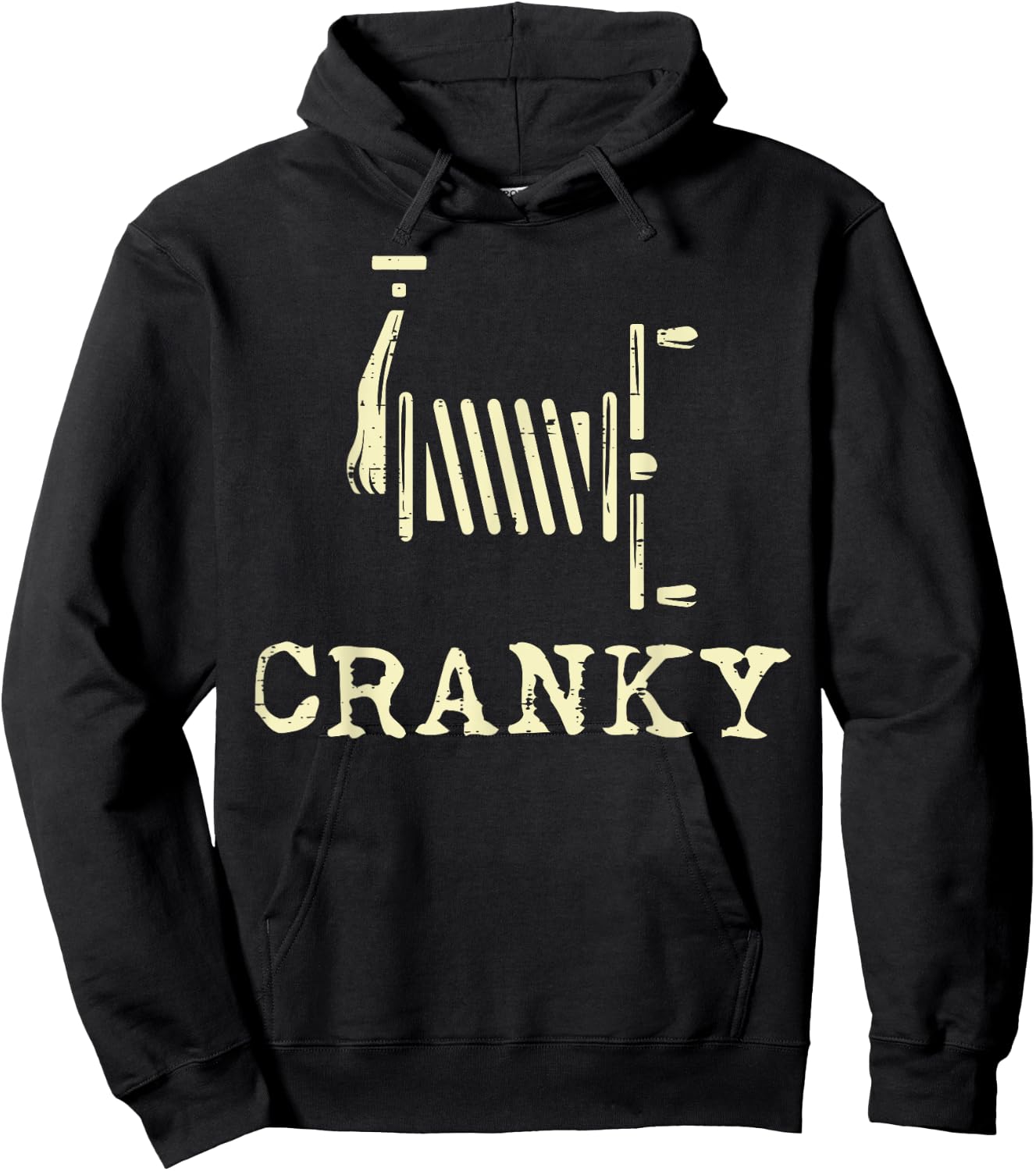 Cranky Fishing Reel Funny Crankbait Fisherman Dad Men Women Hoodie - Hoodie | Black