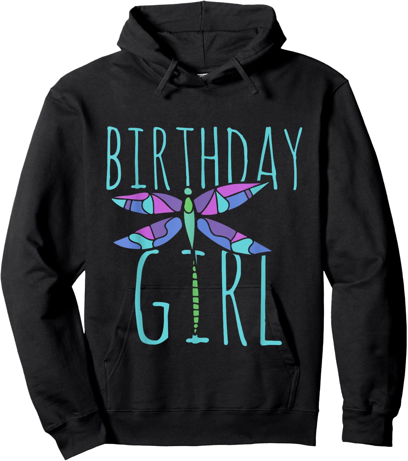 Birthday girl shirt Dragonfly birthday party shirts Hoodie - Hoodie | Black