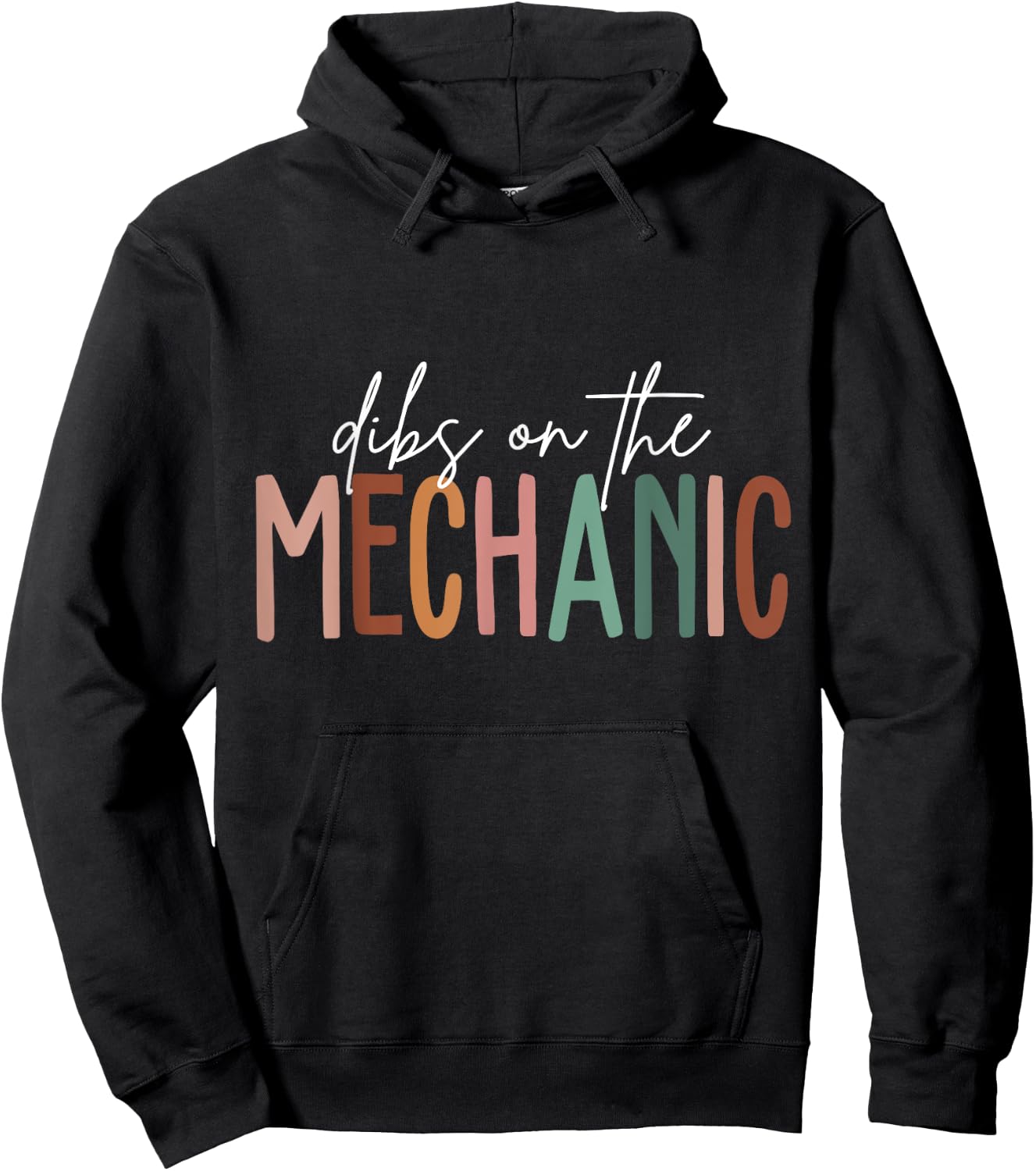Vintage Dibs On The Mechanic Wife Girlfriend Husband Hoodie - Hoodie | Black