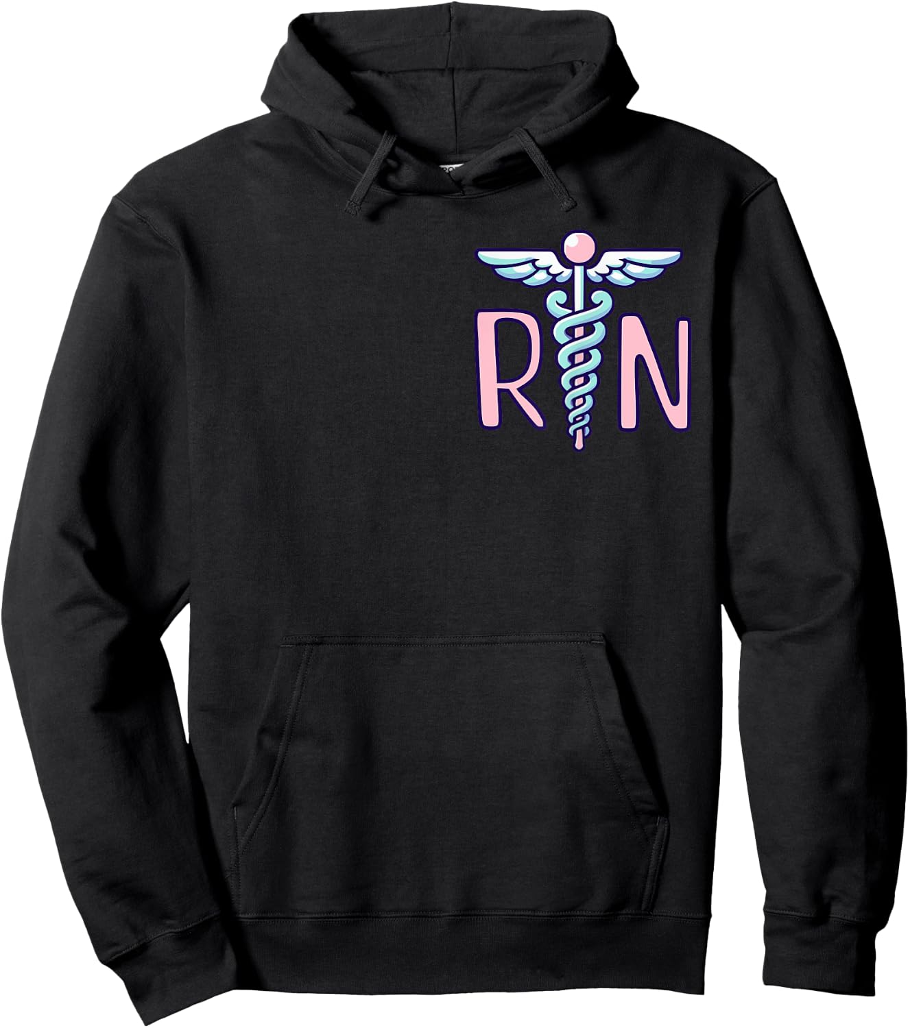 RN | Cute Nurse Design Logo | Nurse Gifts Hoodie - Hoodie | Black