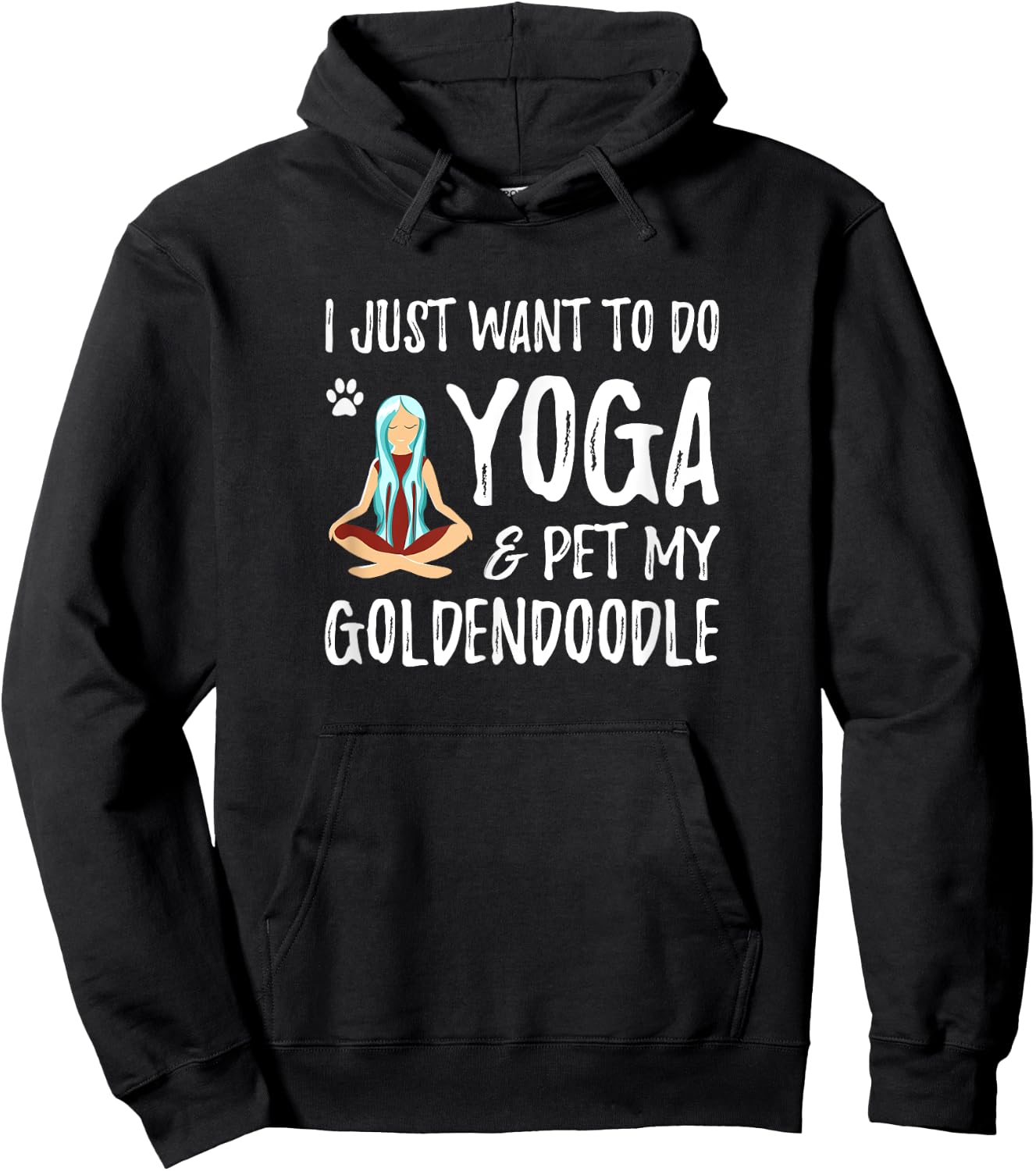 Yoga and Goldendoodle for Funny Dog Mom Women Kids Hoodie - Hoodie | Black