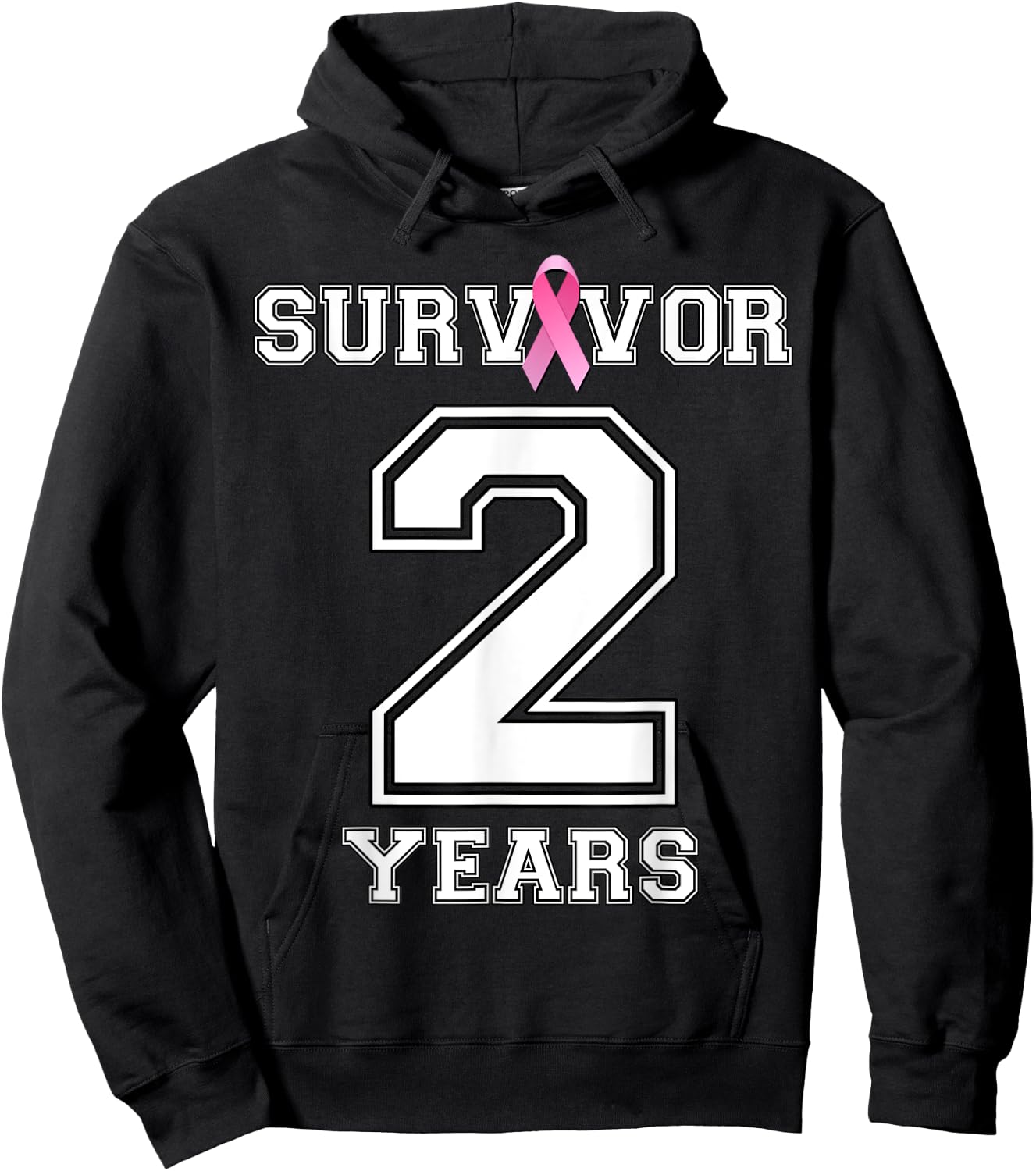 2 Years Breast Cancer Survivor Pink Ribbon Awareness ZL Hoodie - Hoodie | Black