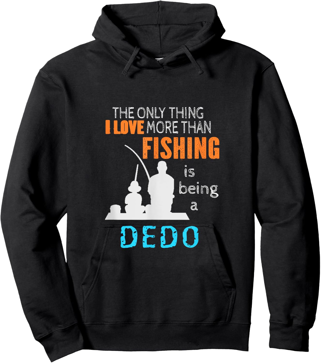 Love Fishing Dedo Macedonian Ukrainian Bulgarian Grandpa Hoodie - Hoodie | Black