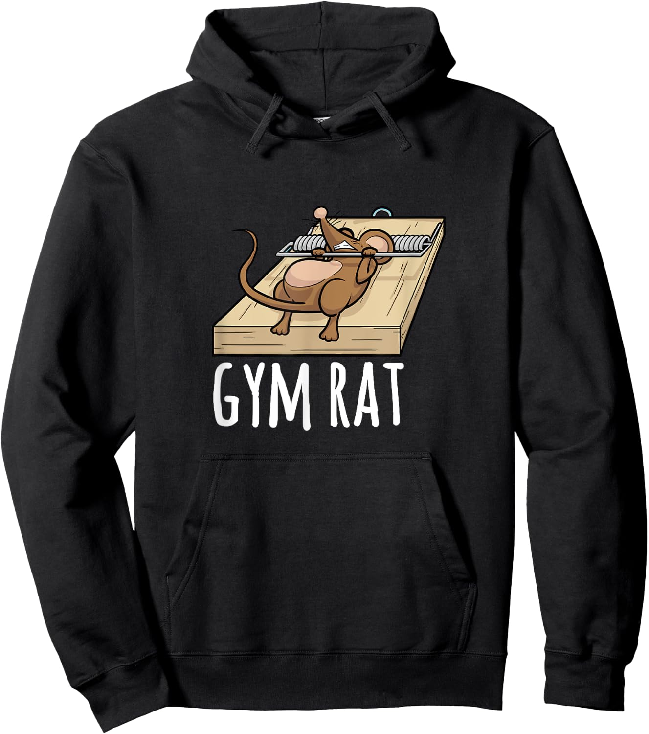 Gym Rat Mouse Trap Bench Press Funny Hoodie - Hoodie | Black