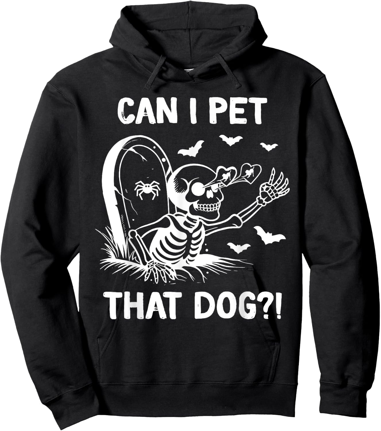 Can I Pet That Dog Halloween Skeleton Hoodie - Hoodie | Black
