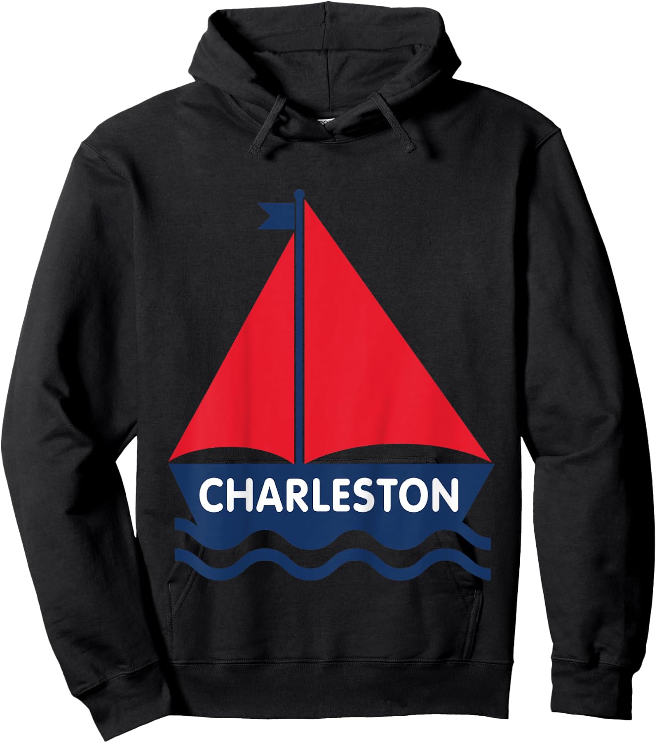 Charleston South Carolina Sailboat Boys Girls Toddlers Hoodie - Hoodie | Black