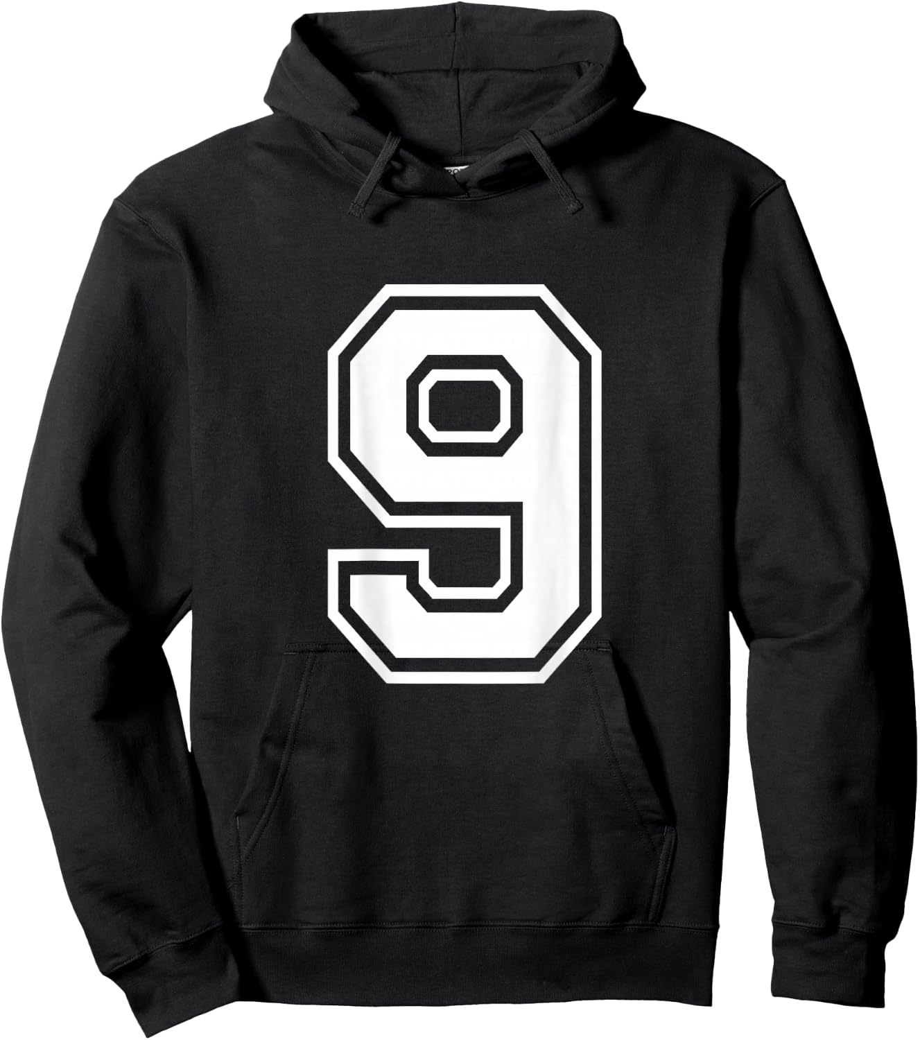 Number 9 Shirt Sports Player Number BACK of Shirt Hoodie - Hoodie | Black