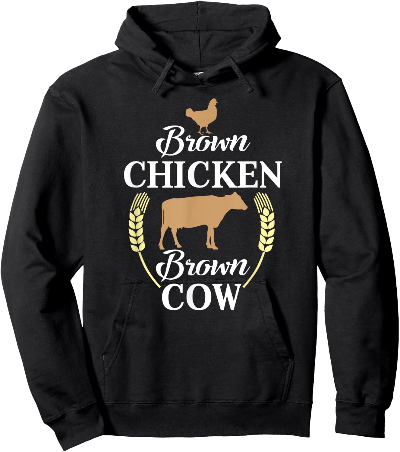 Brown Chicken Brown Cow shirt Funny Joke Hoodie - Hoodie | Black