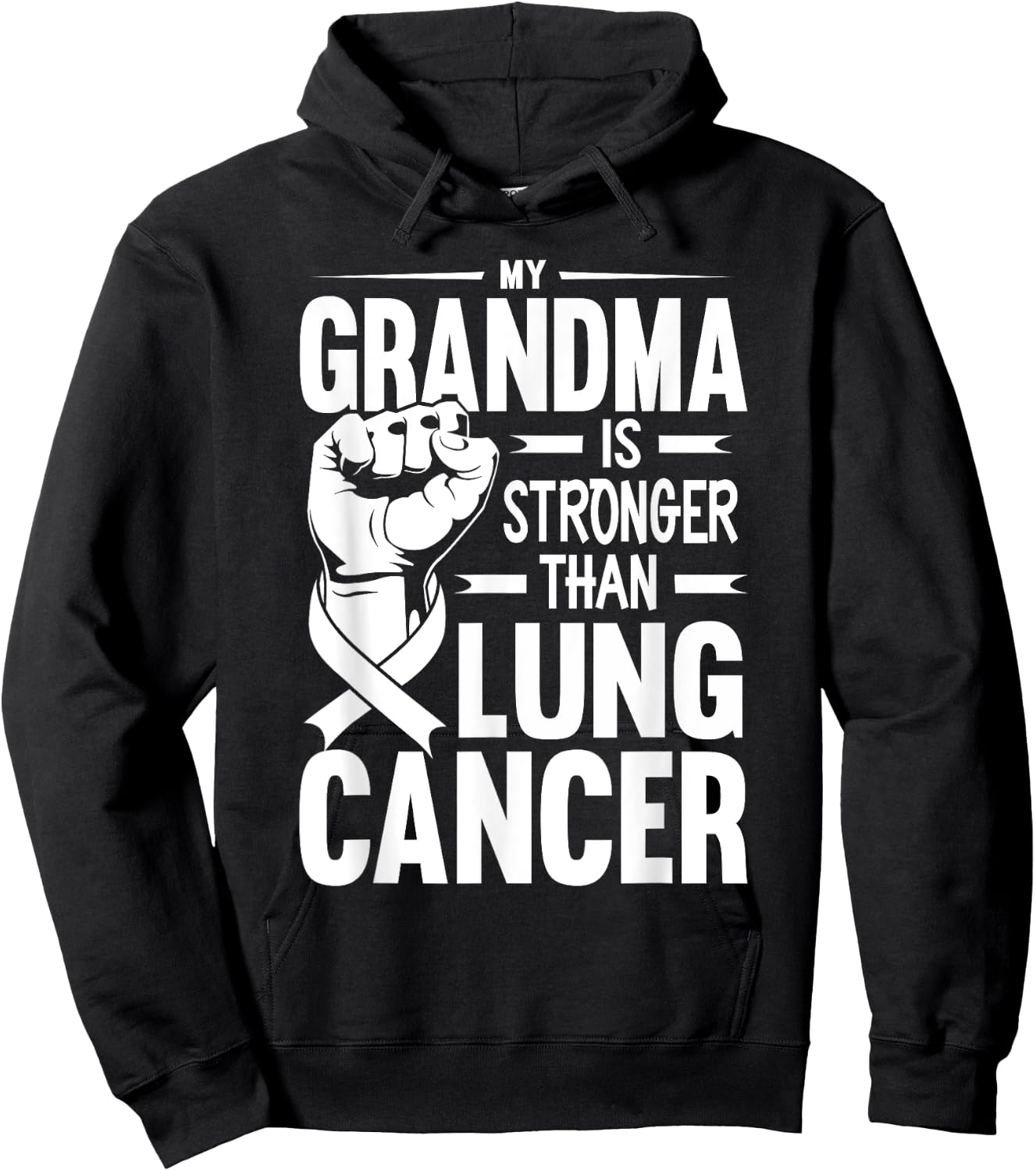 My Grandma Is Stronger Than Lung Cancer Awareness Hoodie - Hoodie | Black