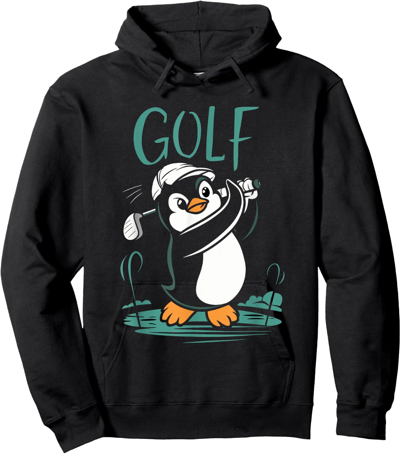 Golf Penguin Golfing Golf Player Cute Golfer Hoodie - Hoodie | Black