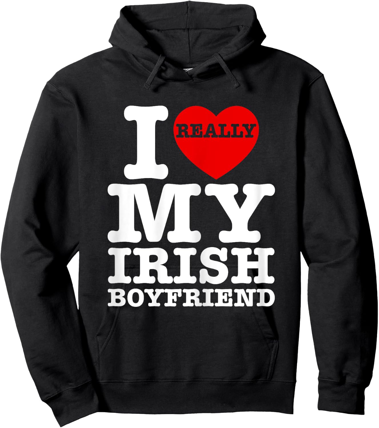 I Love My Irish Boyfriend I Heart BF Couple Matching Vintage Hoodie - Hoodie | Black