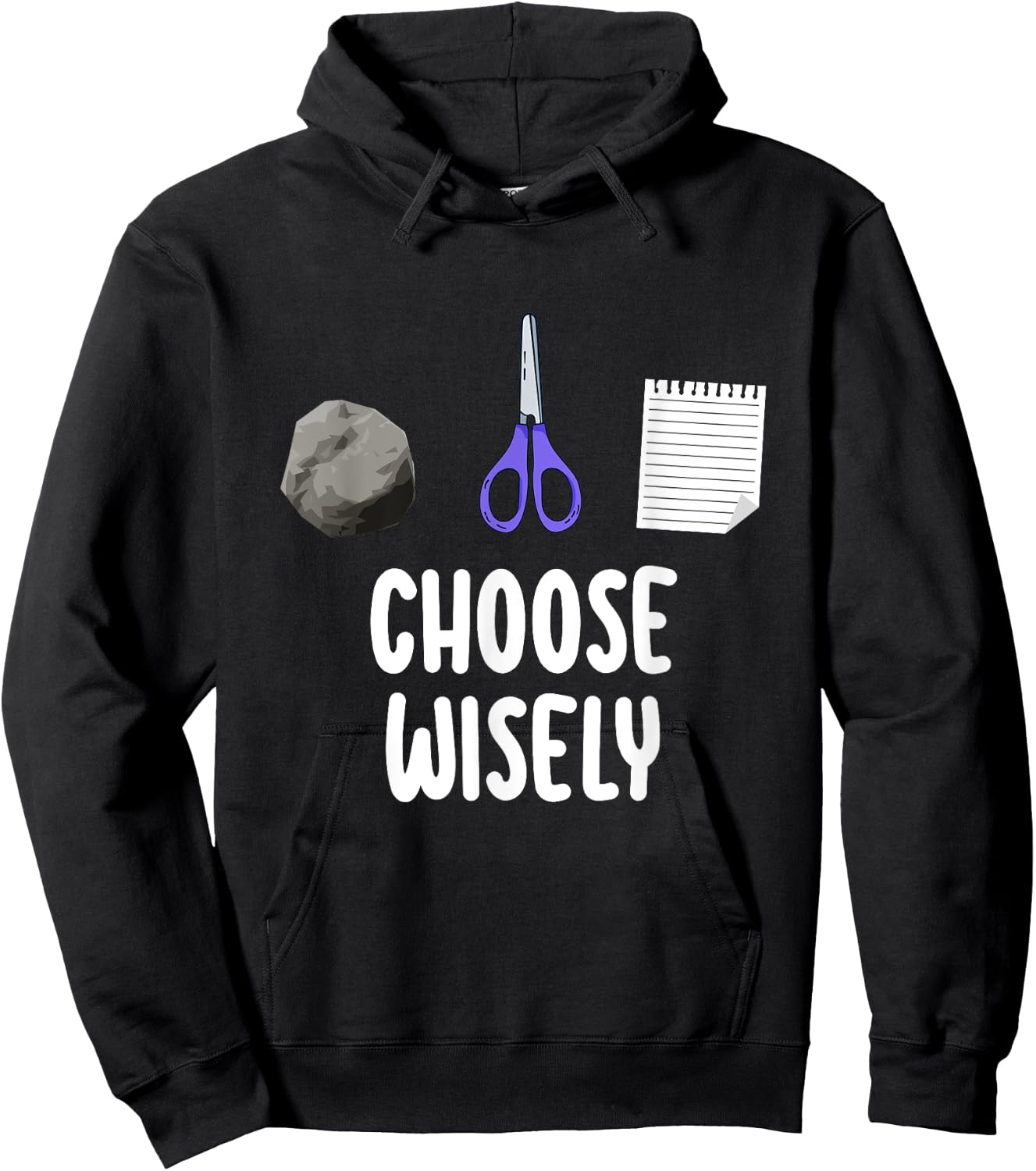 Rock Paper Scissors Hand Game Shirt Funny Choose Wisely Kids Hoodie - Hoodie | Black