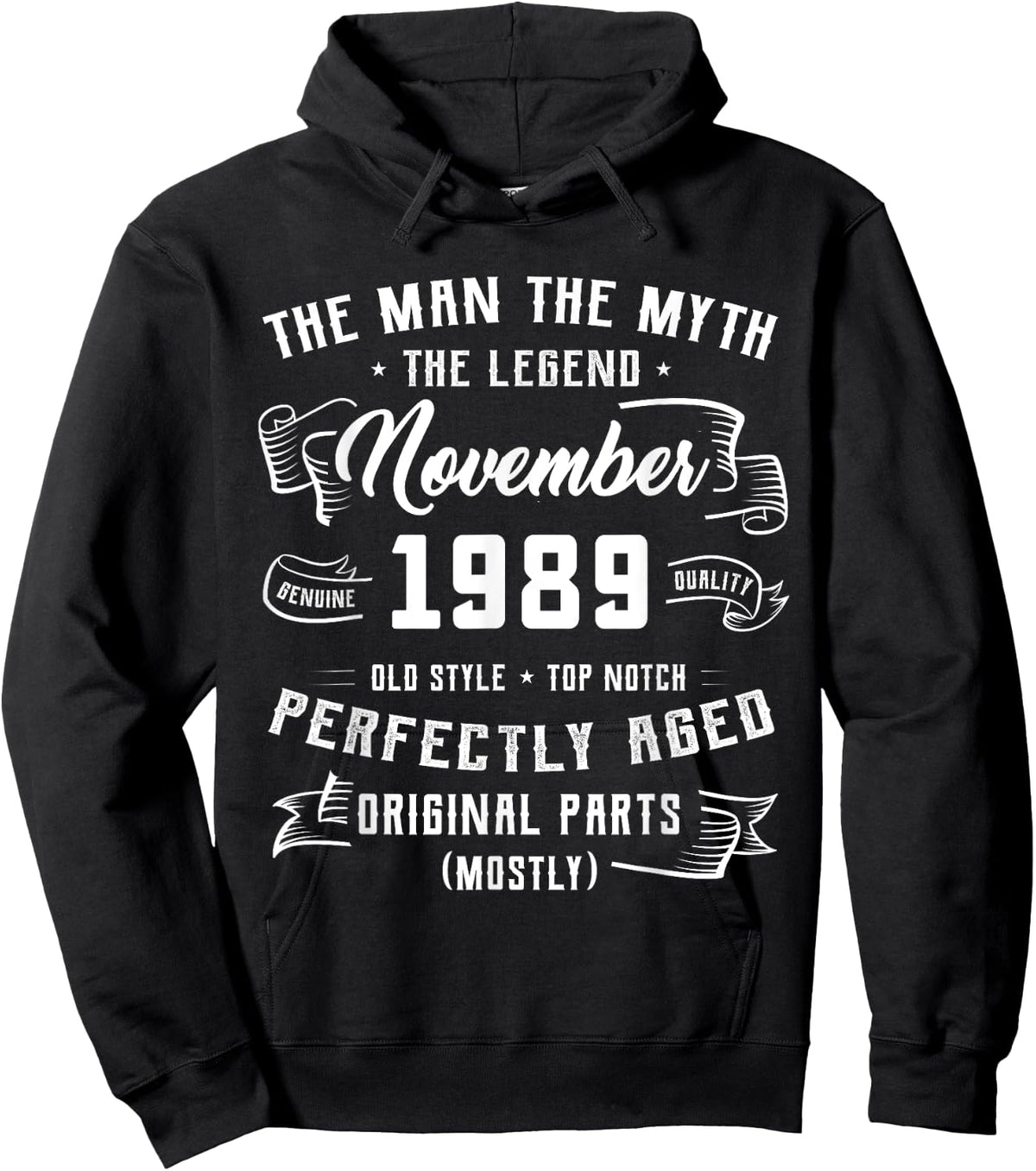 Man Myth Legend November 1989 35th Birthday Gift 35 Years Ol Hoodie - Hoodie | Black