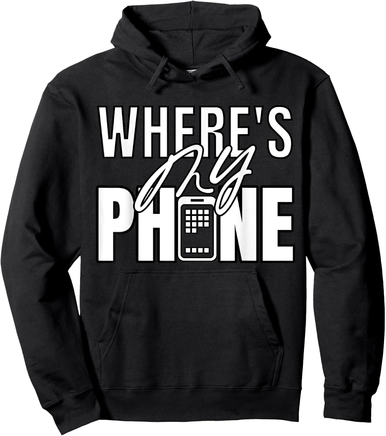 Where's My Phone funny smartphone pay phone retro Hoodie - Hoodie | Black