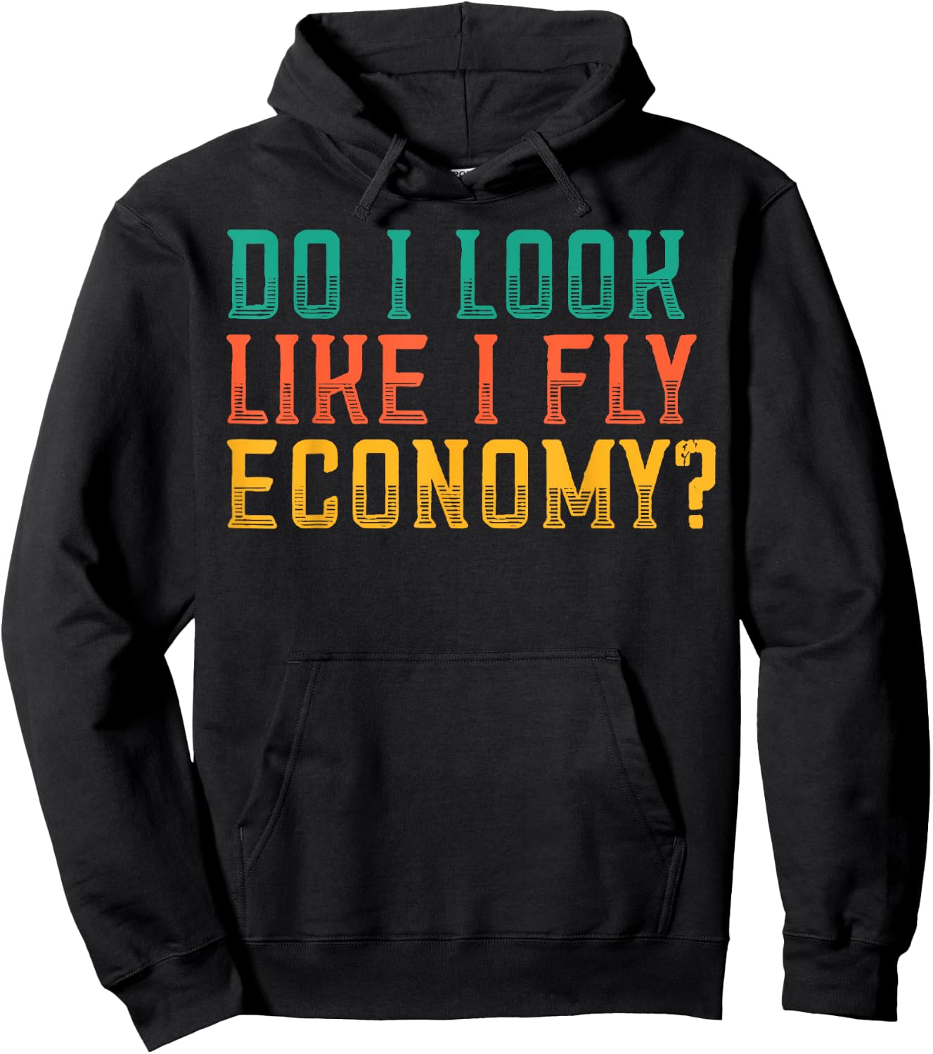 Do I Look Like I Fly Economy Funny Vintage Retro Hoodie - Hoodie | Black