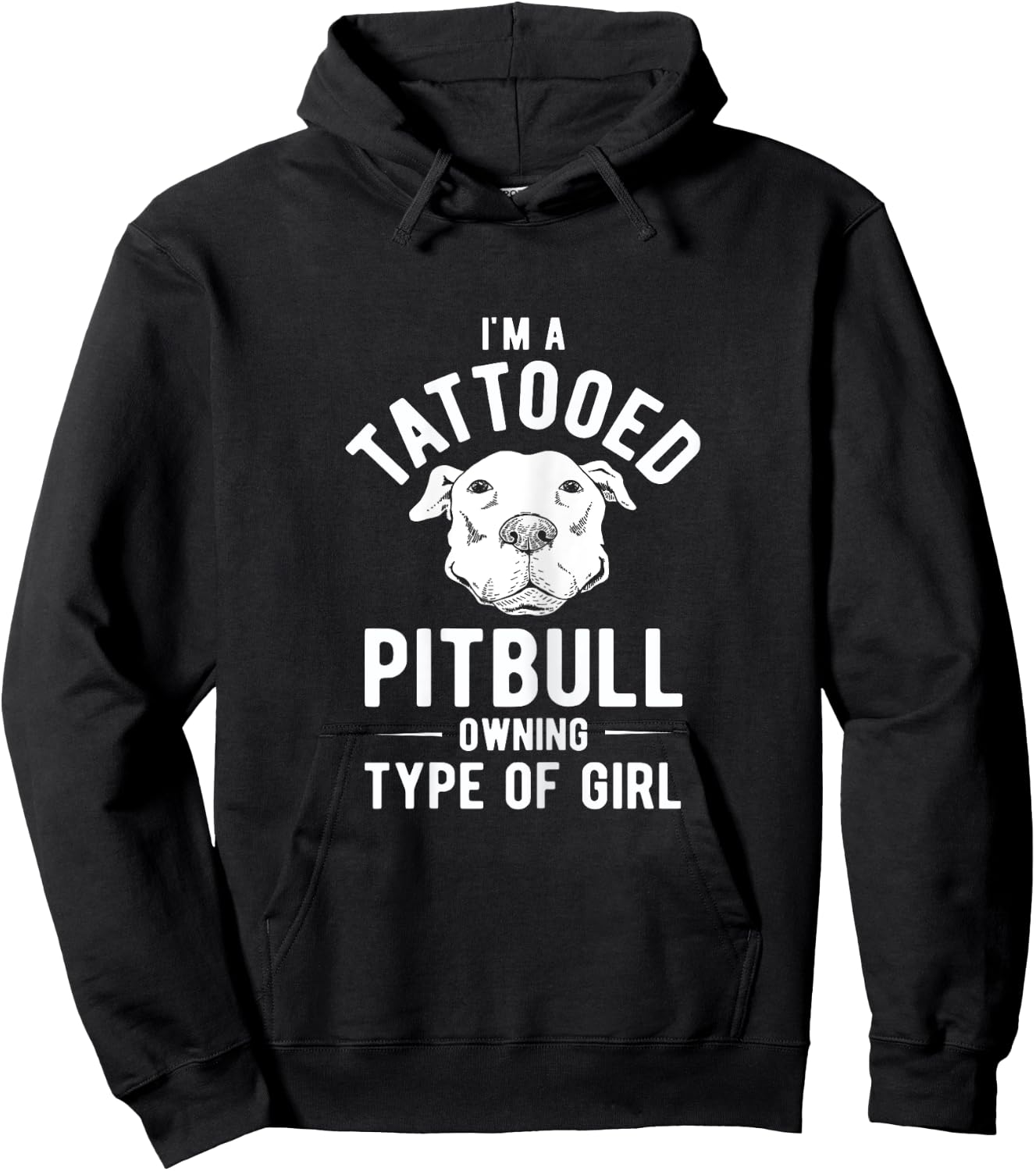 Tattooed Pitbull Owning Girl Pet Dog Pitbull Hoodie - Hoodie | Black