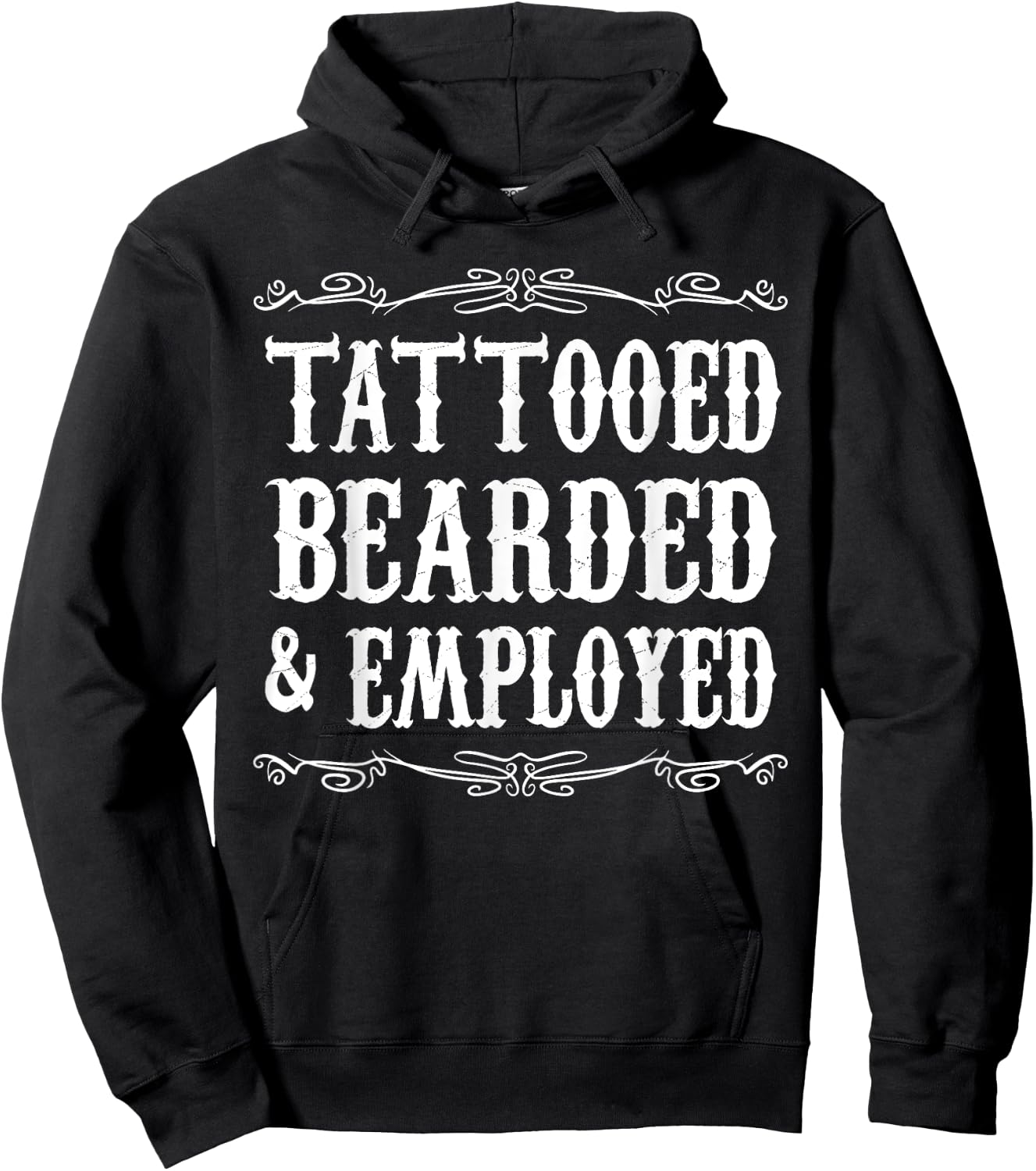 Tattoo Beard Tattooed Bearded And Employed Barber Hoodie - Hoodie | Black