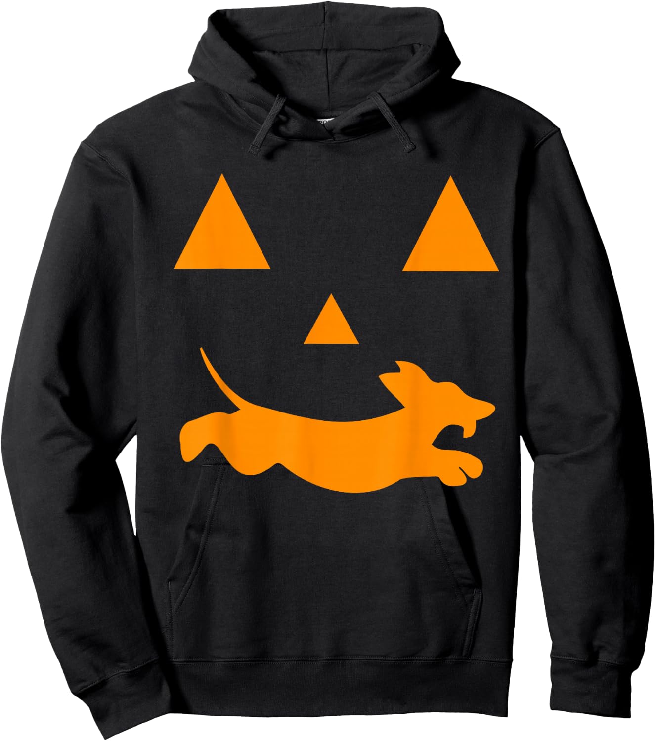 Halloween Pumpkin Dachshund Jack-o-lantern Costume Hoodie - Hoodie | Black
