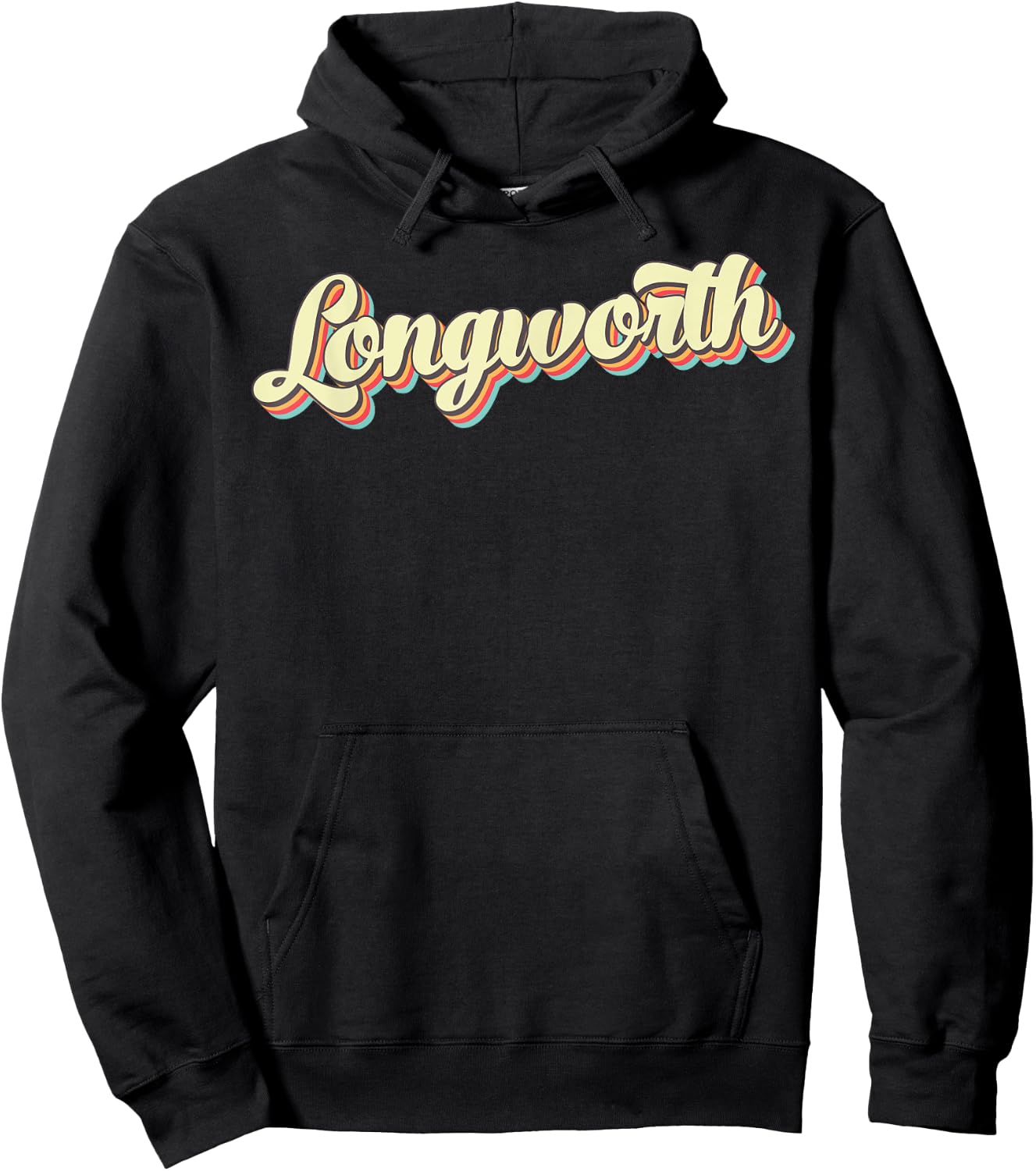 Longworth Retro Art Baseball Font Vintage Hoodie - Hoodie | Black