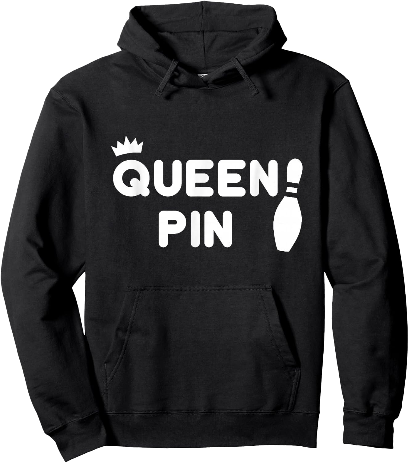 Queen Pin Bowling Shirt, Funny Cute Couples Bowler Gift Hoodie - Hoodie | Black