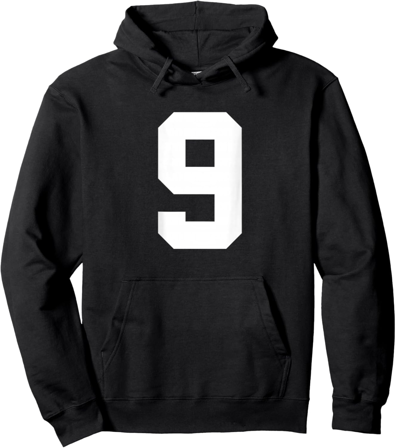 Number 9 (on Back) Sports Team Jersey Number Hoodie - Hoodie | Black