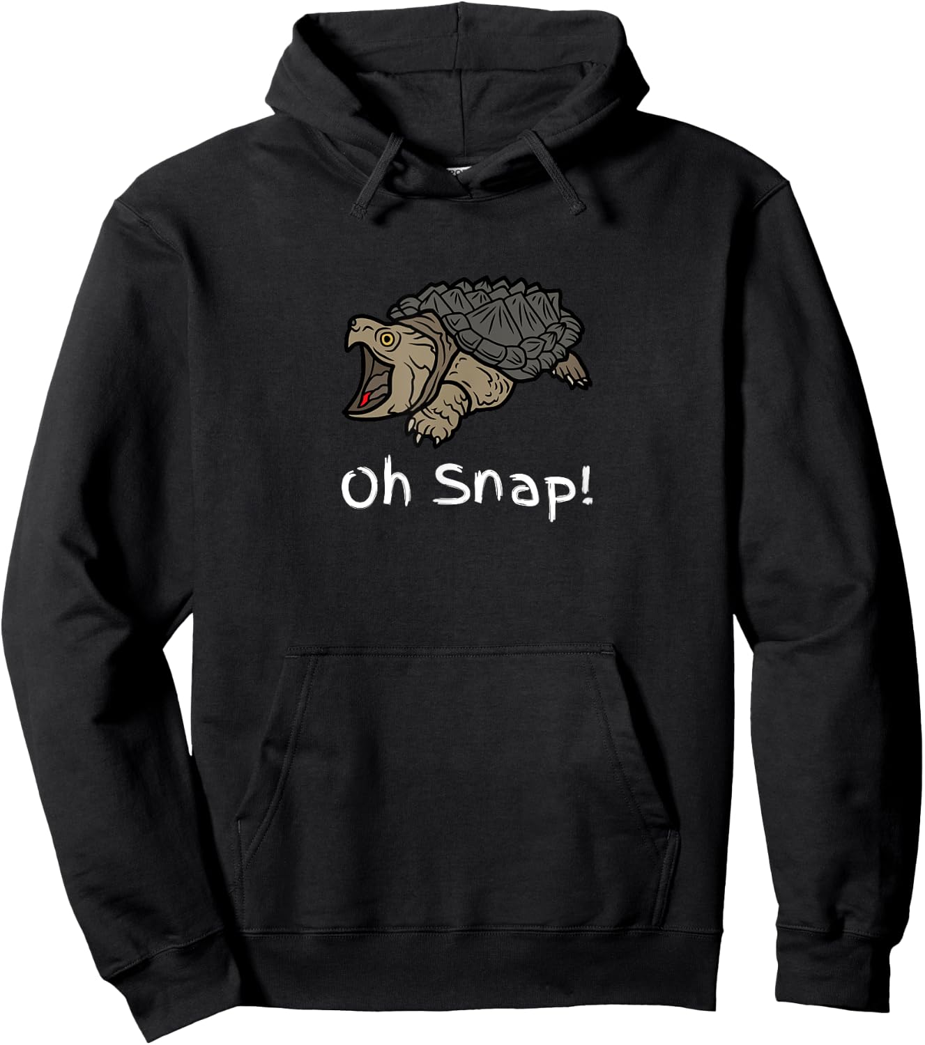 Oh Snap Statement, Snapping Turtle Funny Reptile Graphic Hoodie - Hoodie | Black