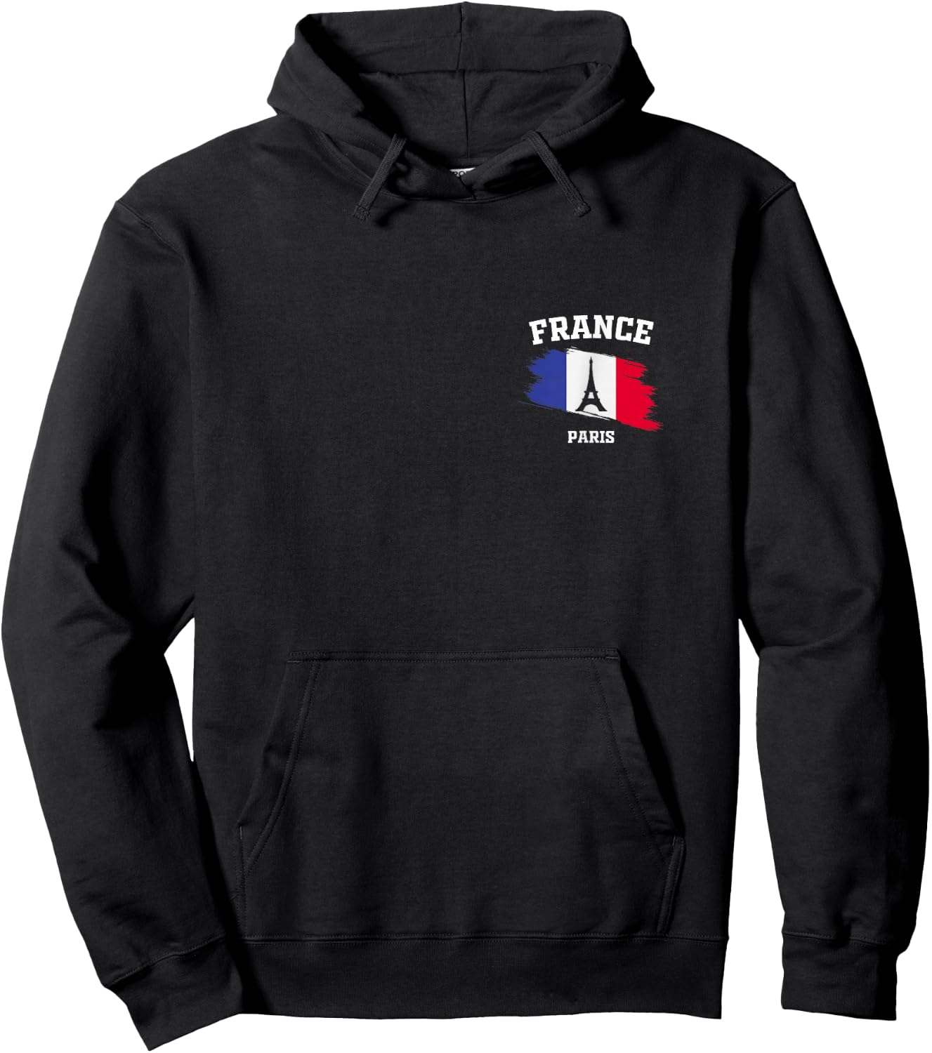 Eiffel Tower Paris France French Flag Vacation Parisian Hoodie - Hoodie | Black