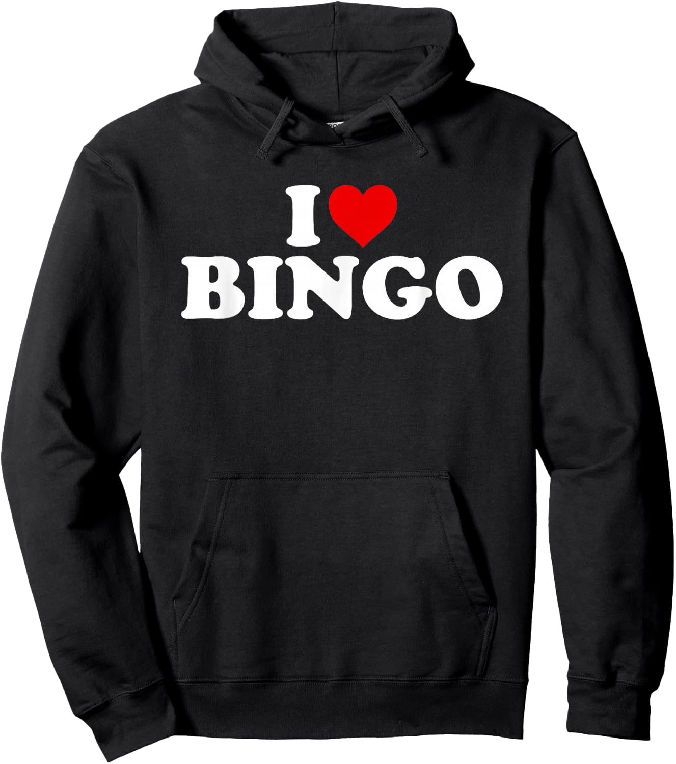 I Love Bingo - Heart Hoodie - Hoodie | Black
