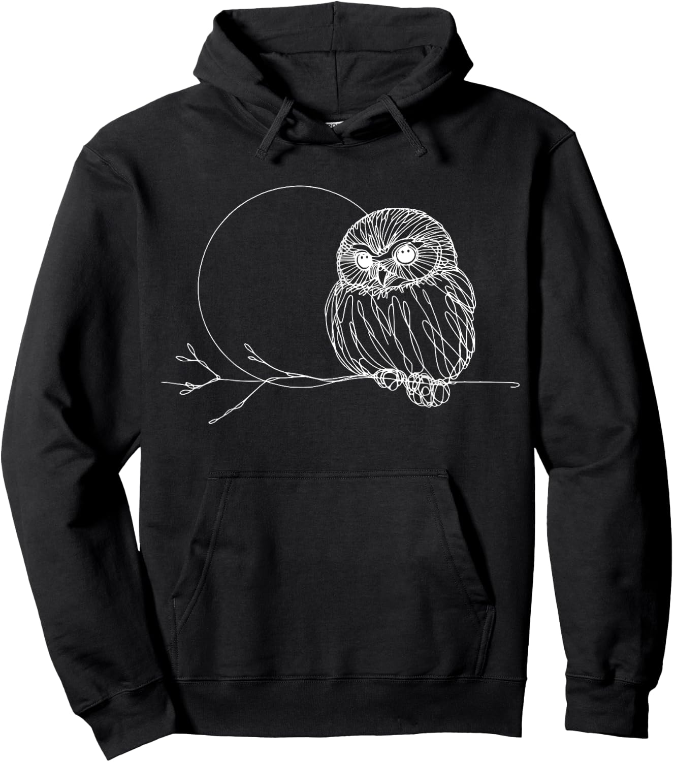 Line Art Bird & Ornithologist Northern Pygmy-Owl Hoodie - Hoodie | Black