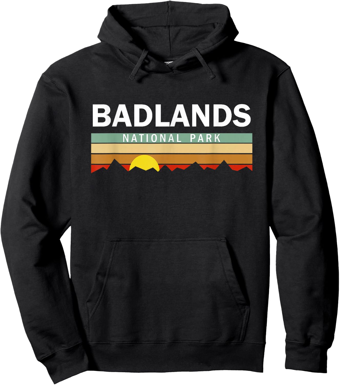 Retro Vintage Badlands National Park Hoodie - Hoodie | Black