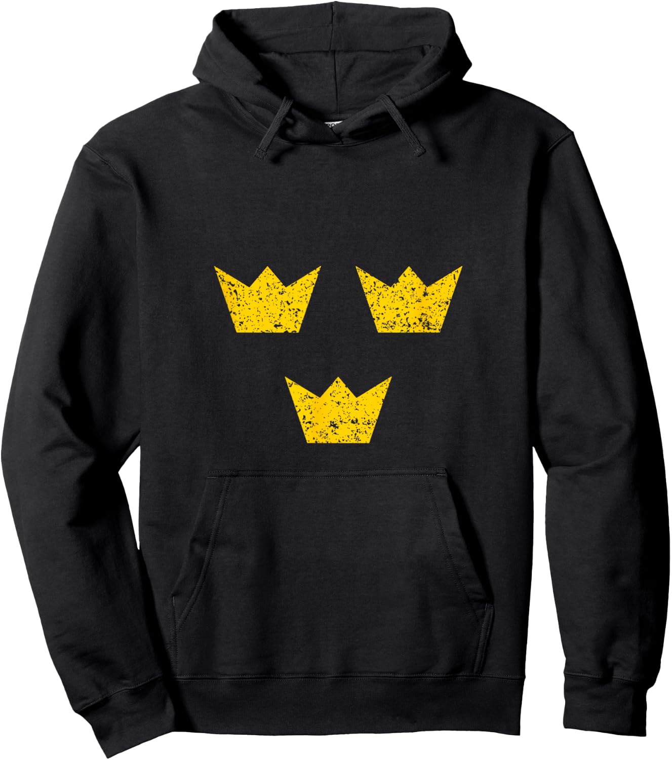 Sweden Crowns Swedish Flag Sverige Pride Vintage Souvenir Hoodie - Hoodie | Black