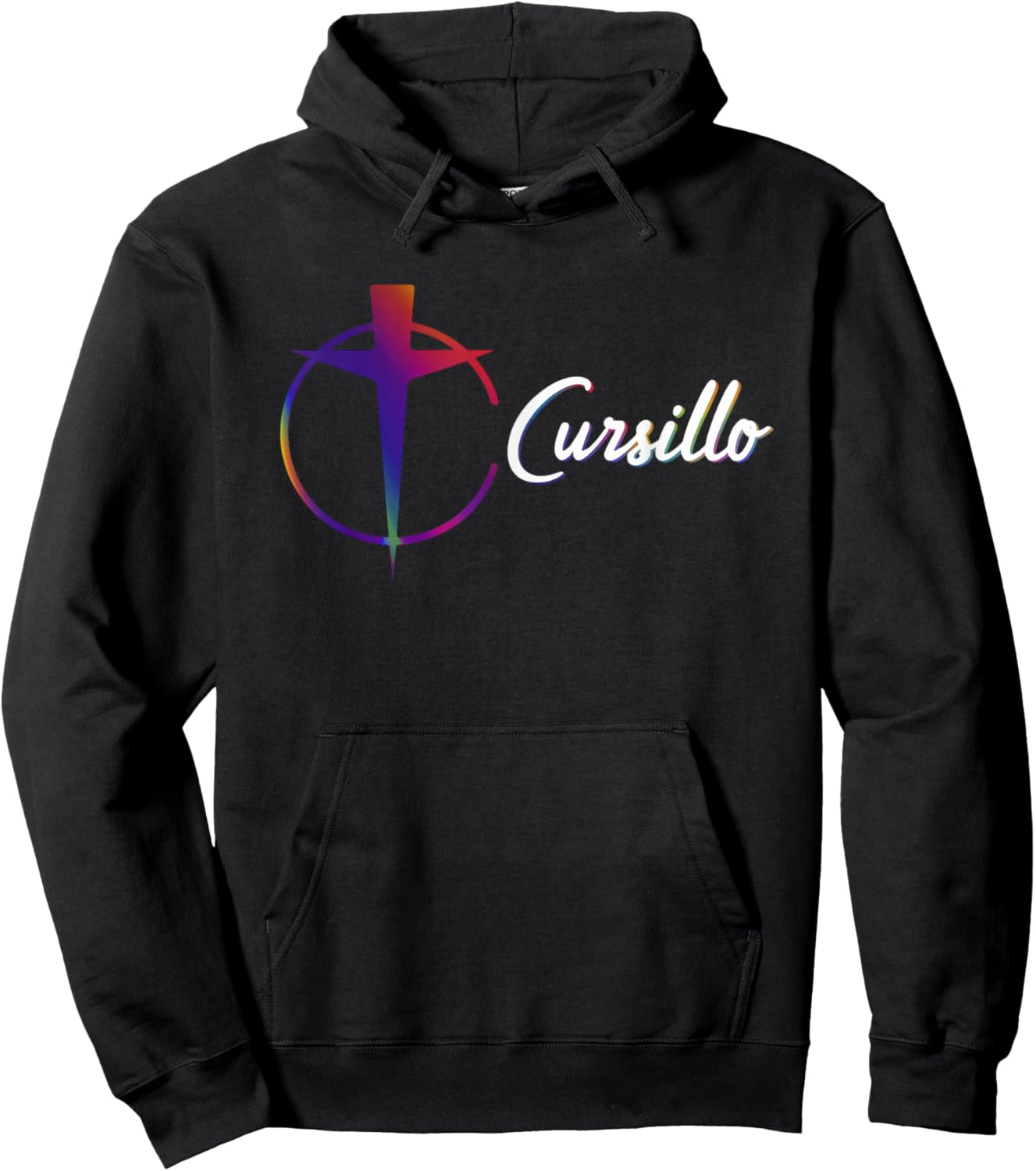 DeColores Cursillo Rainbow Rooster Catholic Hoodie - Hoodie | Black
