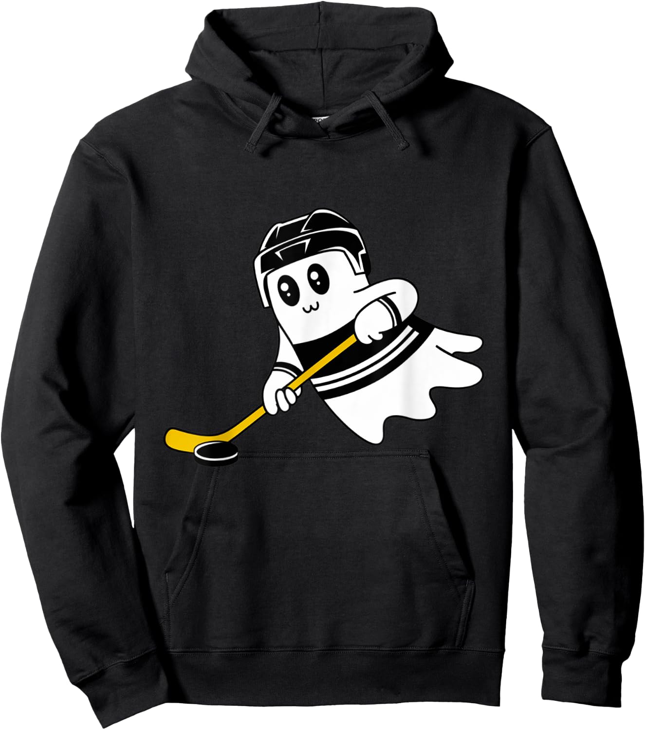 Ghost Playing Ice Hockey Halloween Costume Sports Men Boys Hoodie - Hoodie | Black