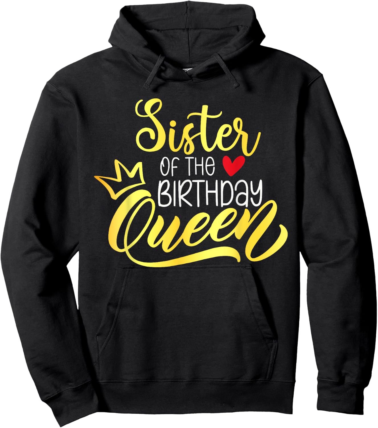 Sister of The Birthday Queen Bday Party Family Matching Hoodie - Hoodie | Black
