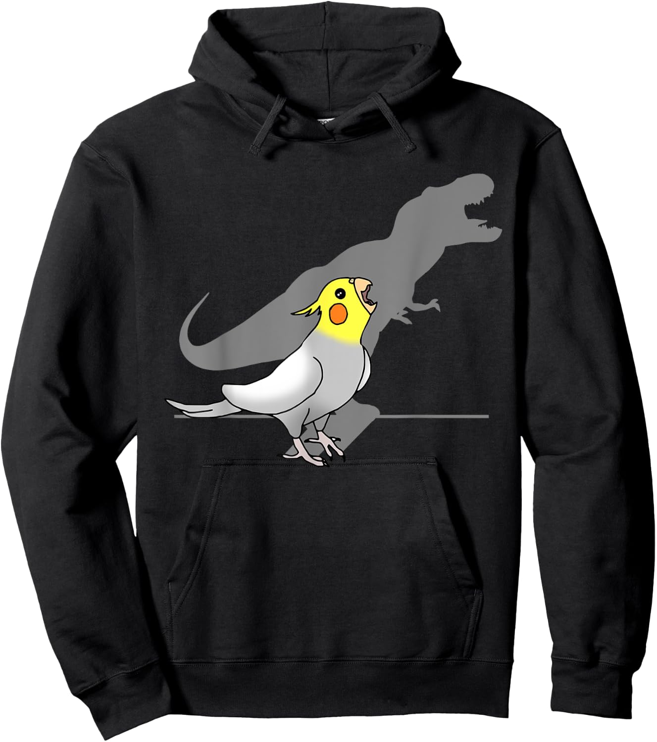 Cute Screaming Parrot Funny T-Rex Cockatiel Hoodie - Hoodie | Black