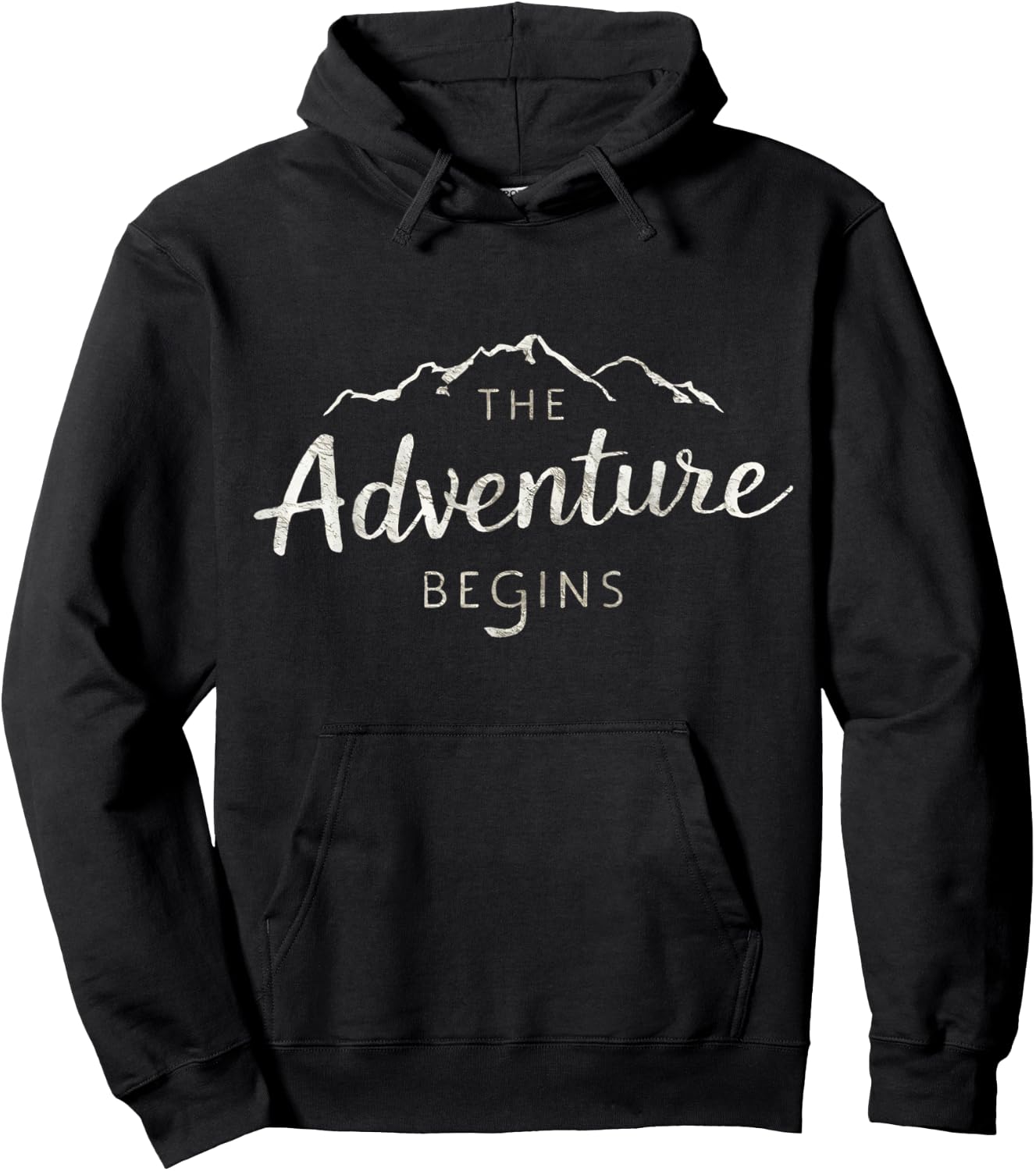 THE ADVENTURE BEGINS Funny Road Trip Camping Life Men Women Hoodie - Hoodie | Black