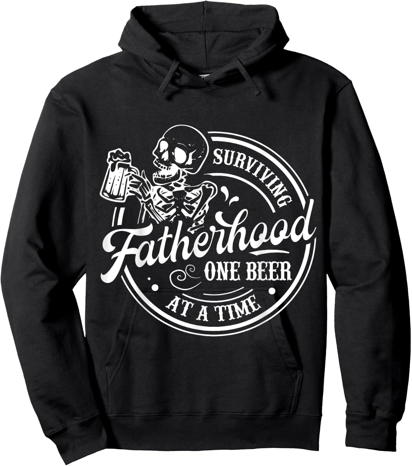 Surviving Fatherhood One Beer At A Time Funny Father's Day Hoodie - Hoodie | Black