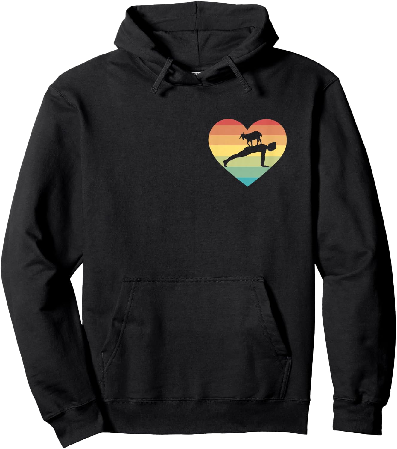Goat Yoga Heart nny Meditation Zen Namaste Goat Yoga Girls Hoodie - Hoodie | Black