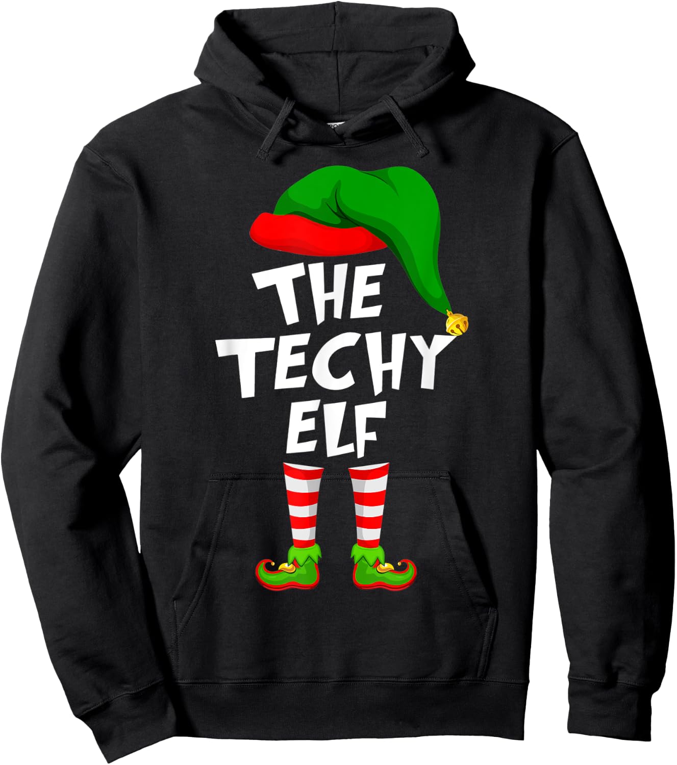 Funny Matching Family Christmas The Techy Elf Hoodie - Hoodie | Black