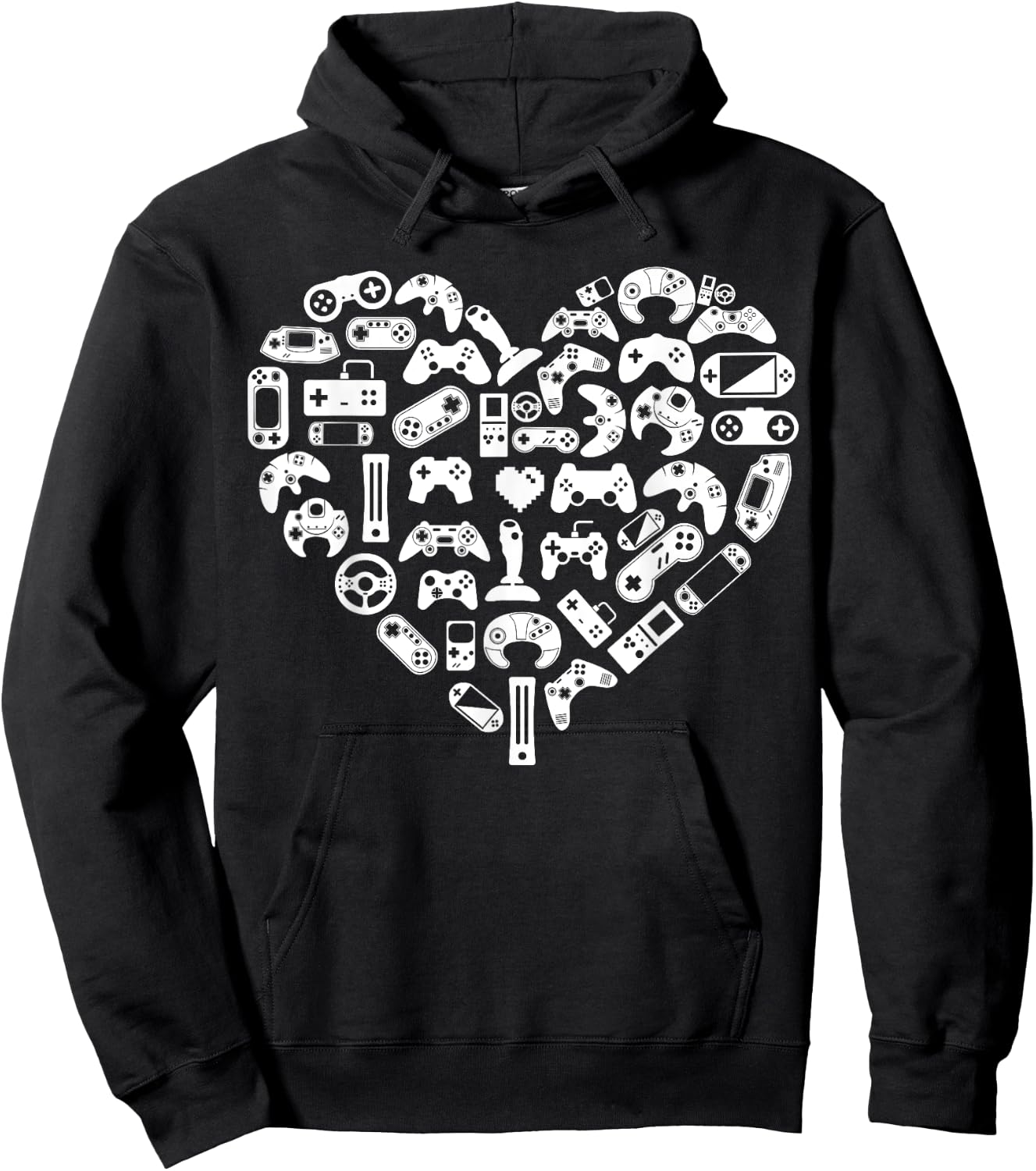Boys Gamer Gift - Game Heart Valentines Day Lover Men Kids Hoodie - Hoodie | Black